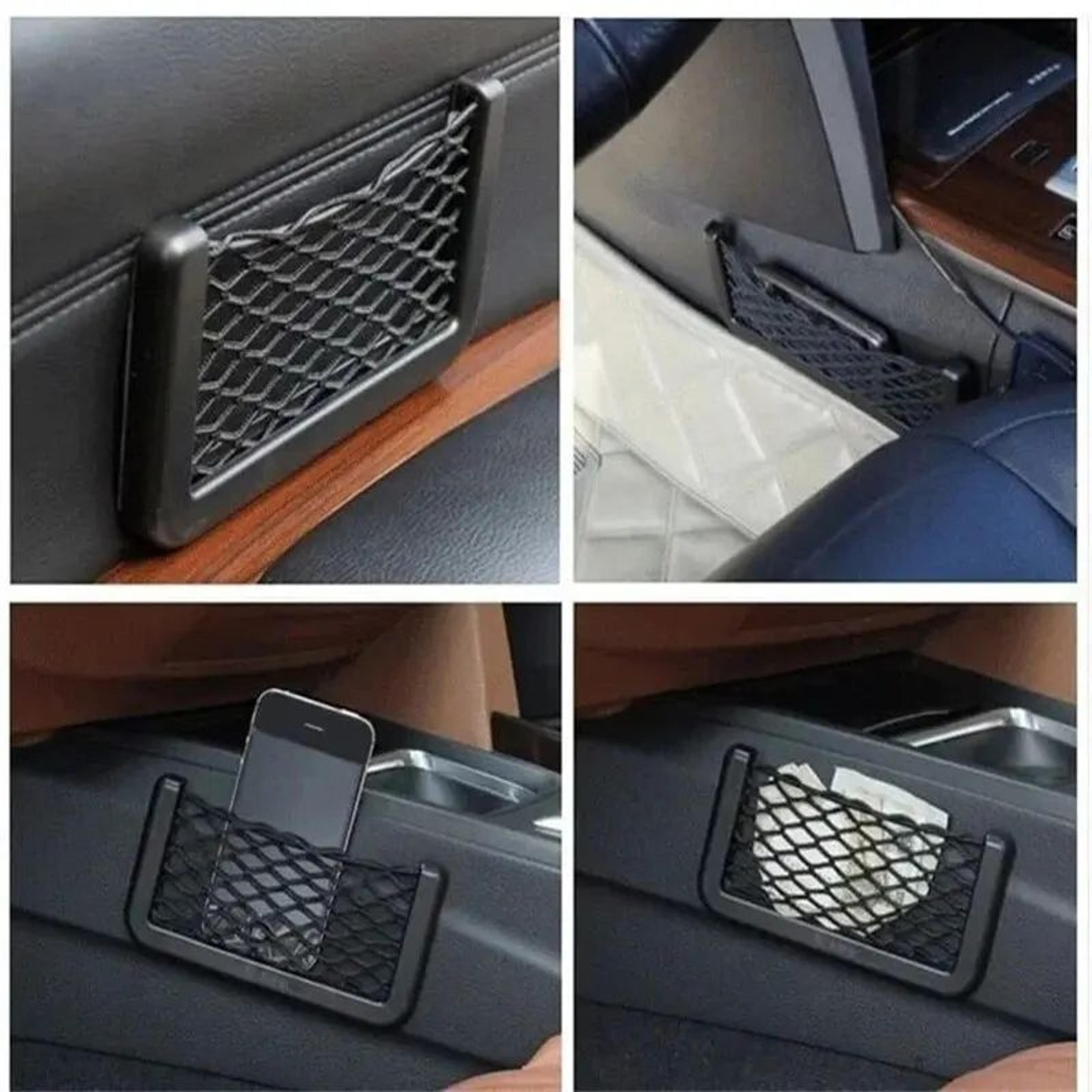 Car Seat Side Mesh Storage Bag Elastic Net Pocket Organizer Interior Back Seat Phone Holder 4 Piece 3