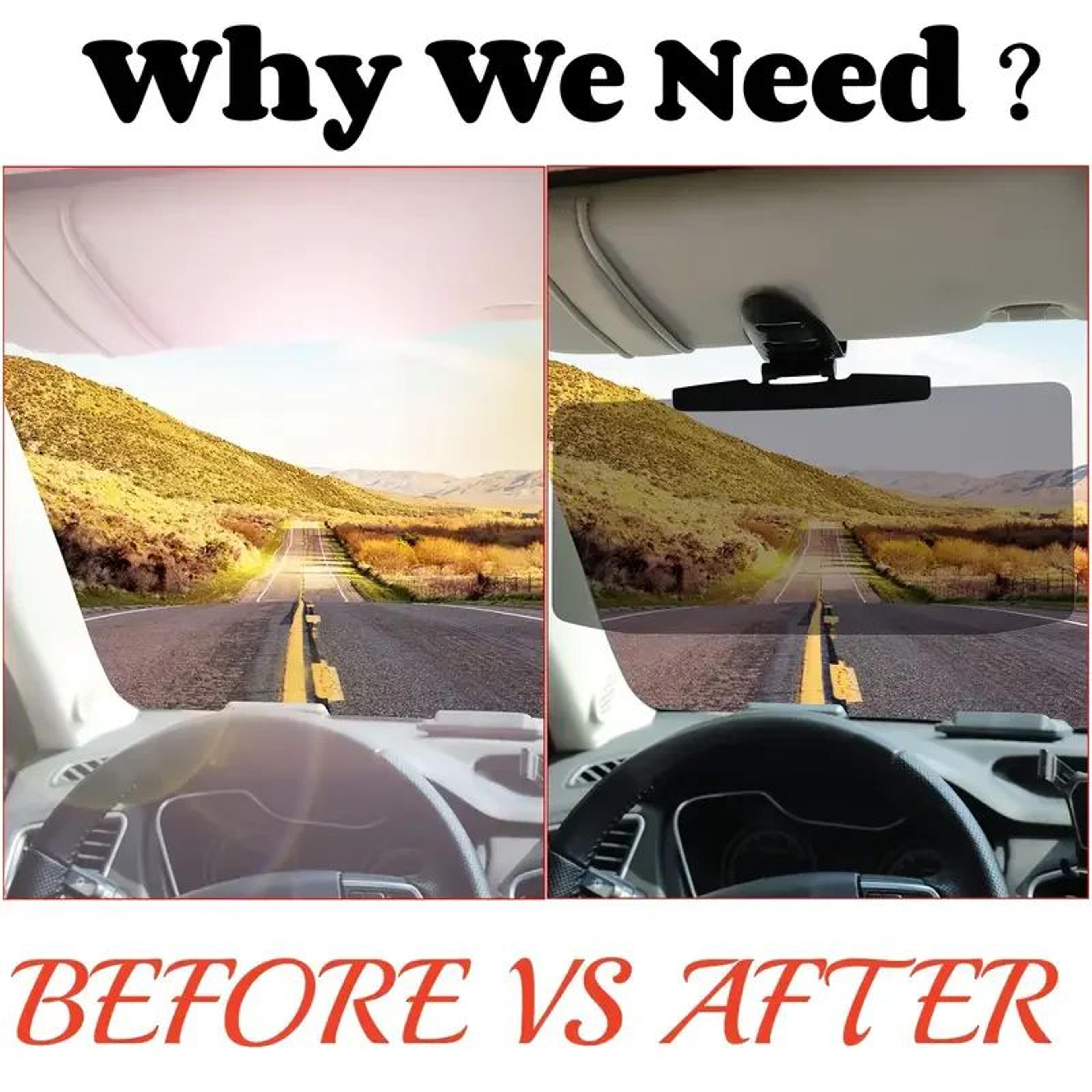 Car Mounted Anti Glare Mirror With Anti UV Sunshade Vehicle Strong Light Visor For Safer Day And Ni 2
