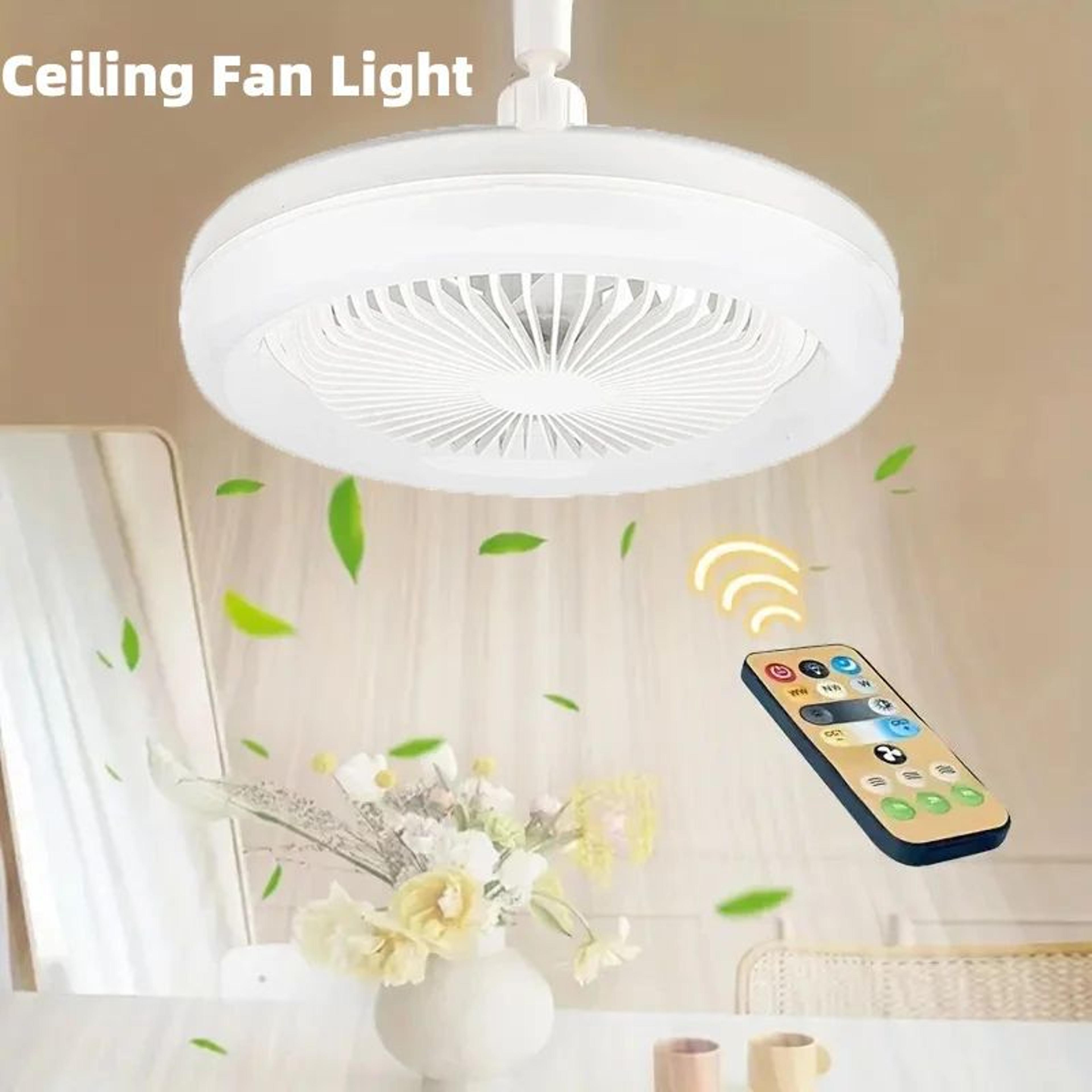 Smart 2in1 E27 Ceiling Fan With LED Light  Remote Control Quiet Adjustable Fan Lamp For Bedroom  Li 0