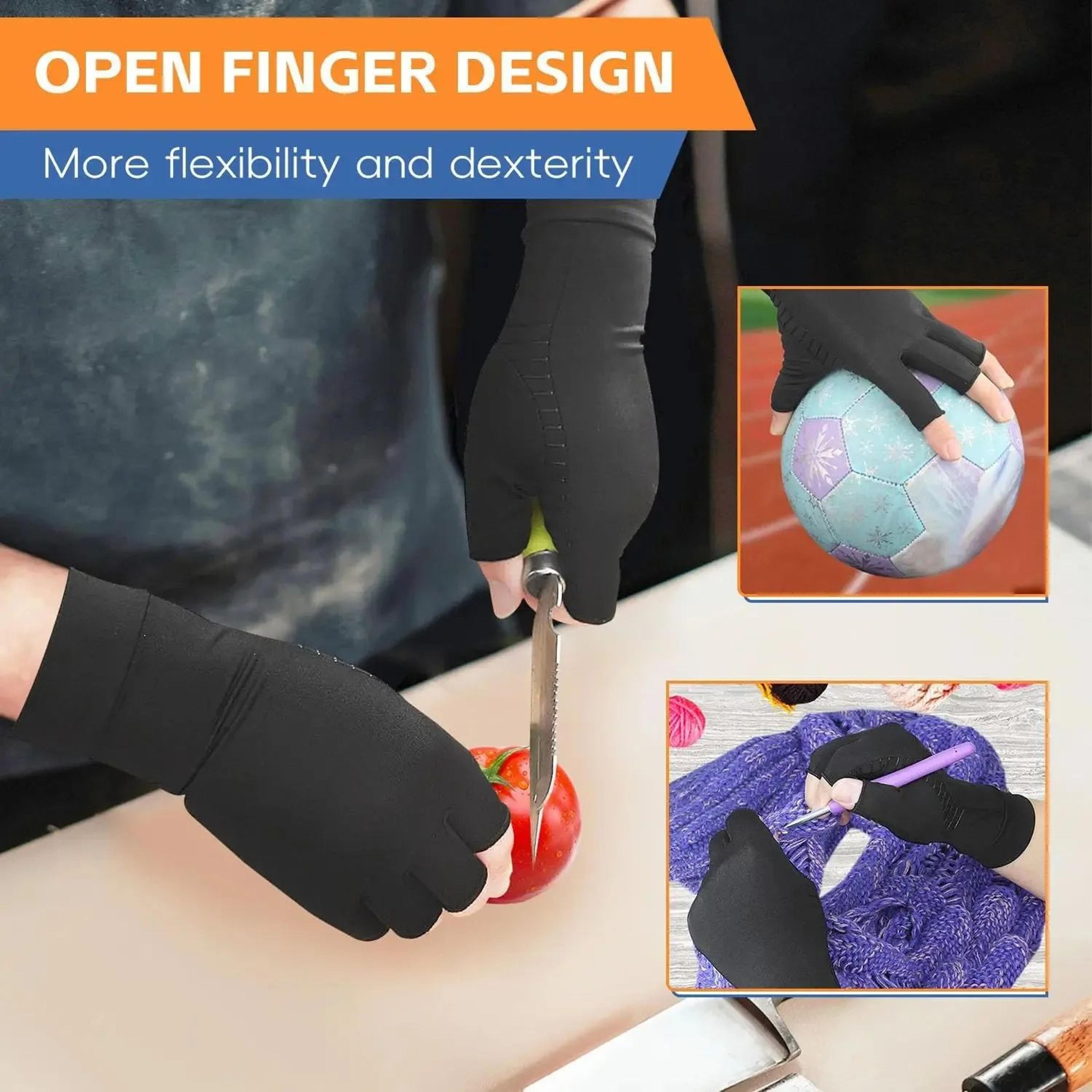 Copper Infused Compression Arthritis Gloves Fingerless For Hand  Finger Pain Relief Carpal Tunnel S 2