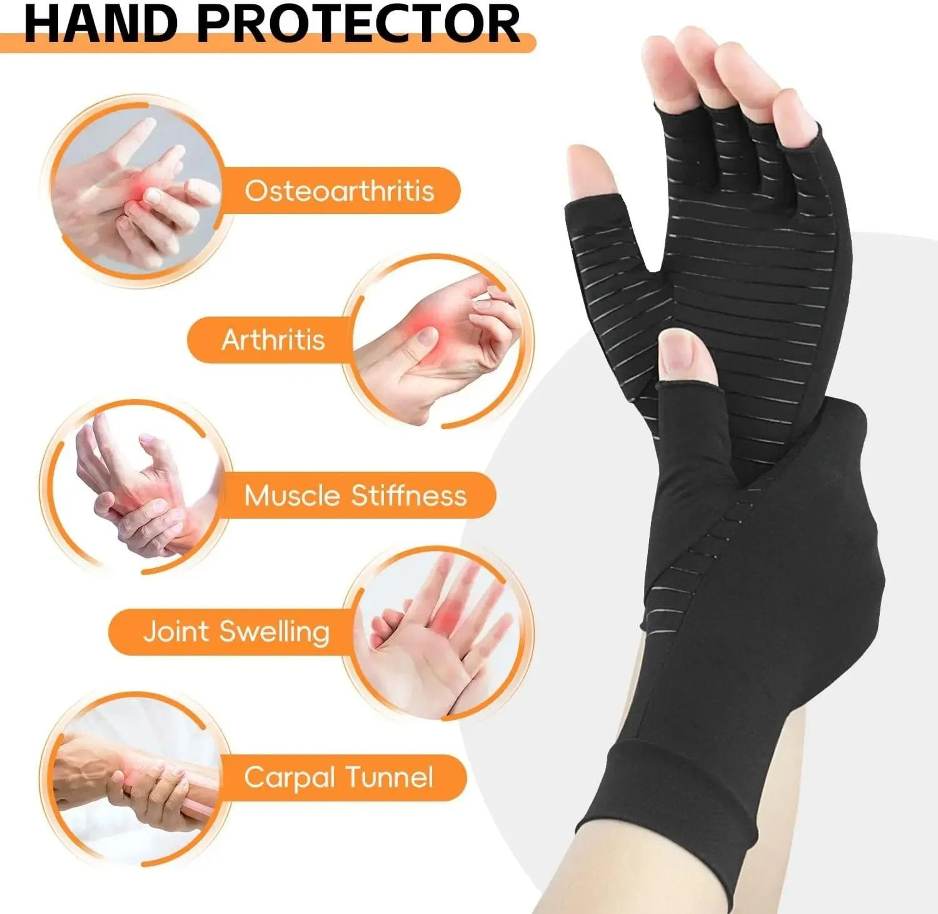 Copper Infused Compression Arthritis Gloves Fingerless For Hand  Finger Pain Relief Carpal Tunnel S 3