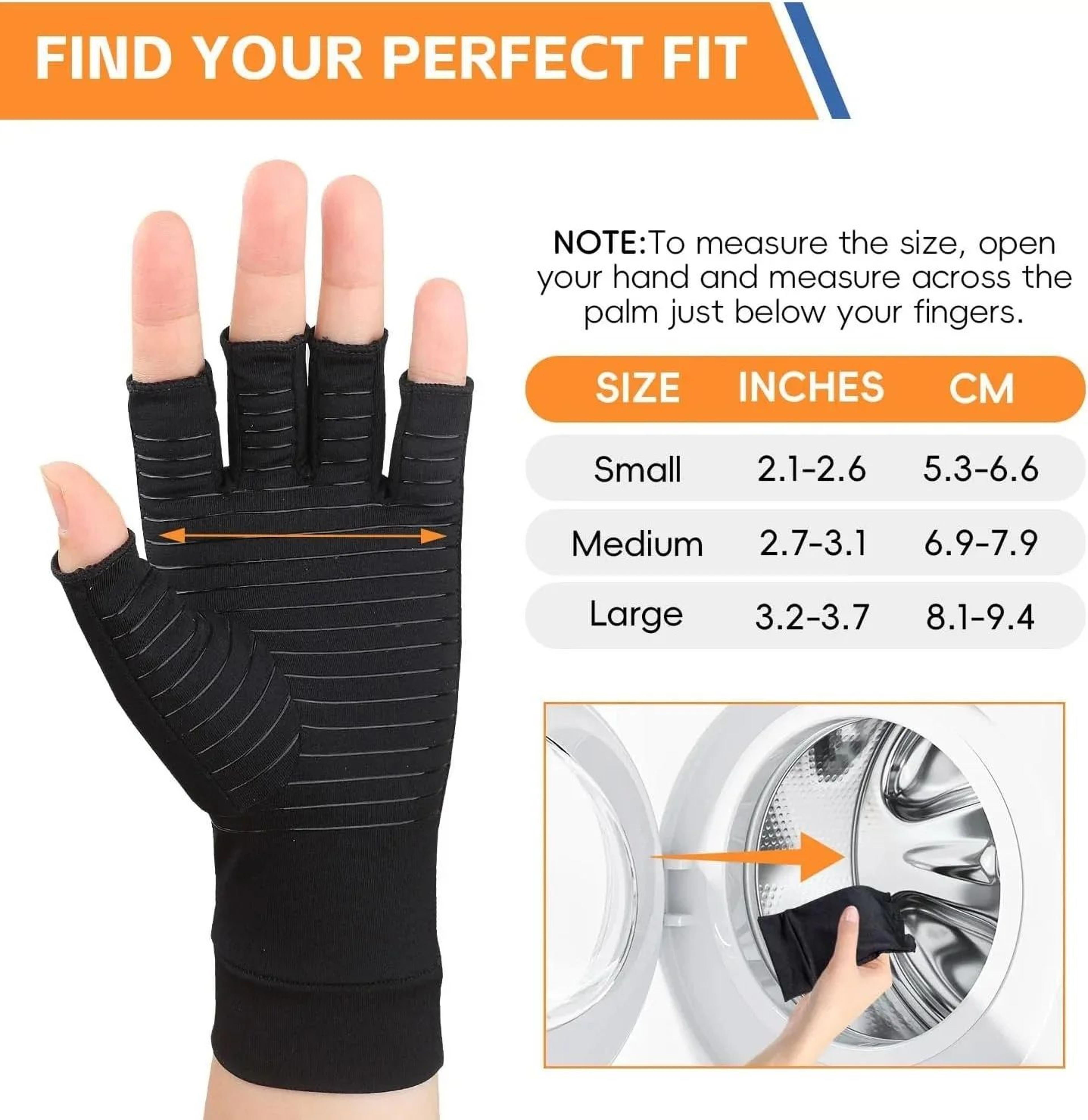 Copper Infused Compression Arthritis Gloves Fingerless For Hand  Finger Pain Relief Carpal Tunnel S 4