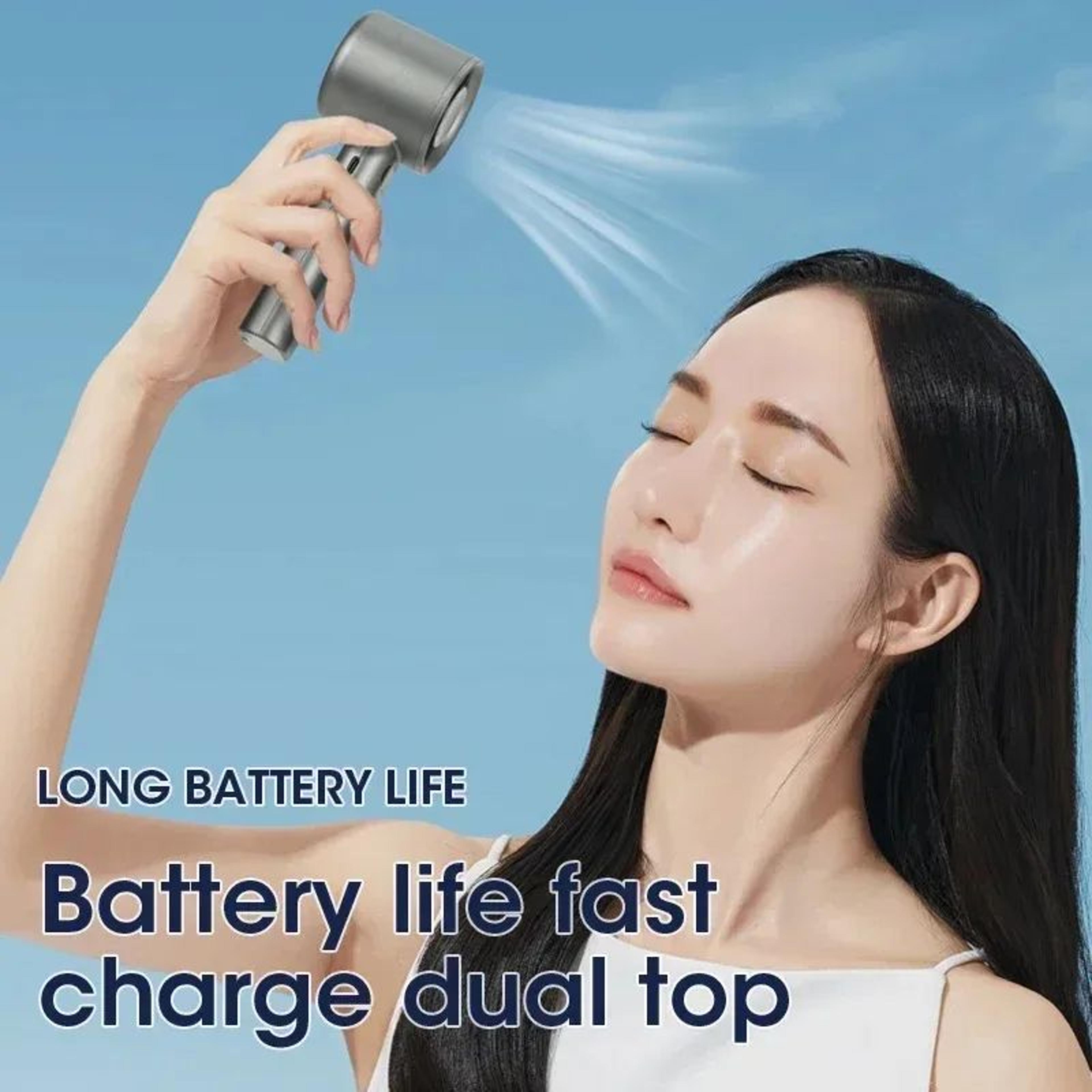 Mini Handheld Fan Quiet Portable Fan 4Speed Adjustable Airflow With Power Display Rechargeable 1