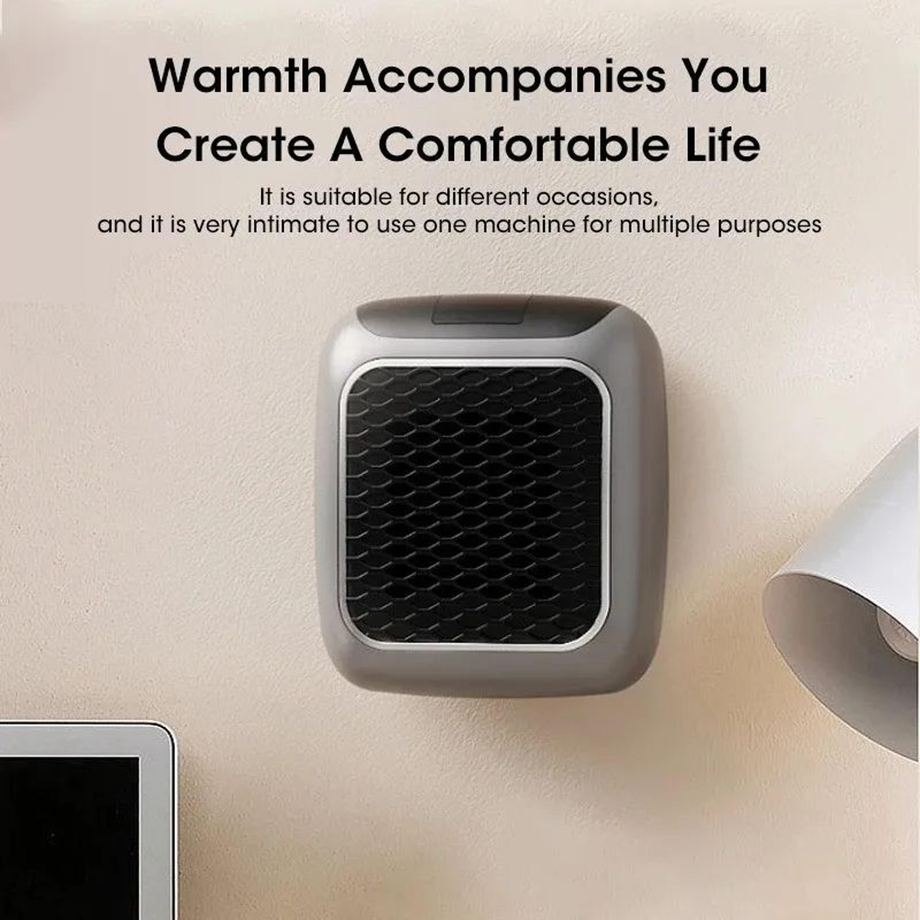 800W Mini Electric Heater Wall Mounted Hot Air Blower With Remote Control For Bedroom Bathroom 4