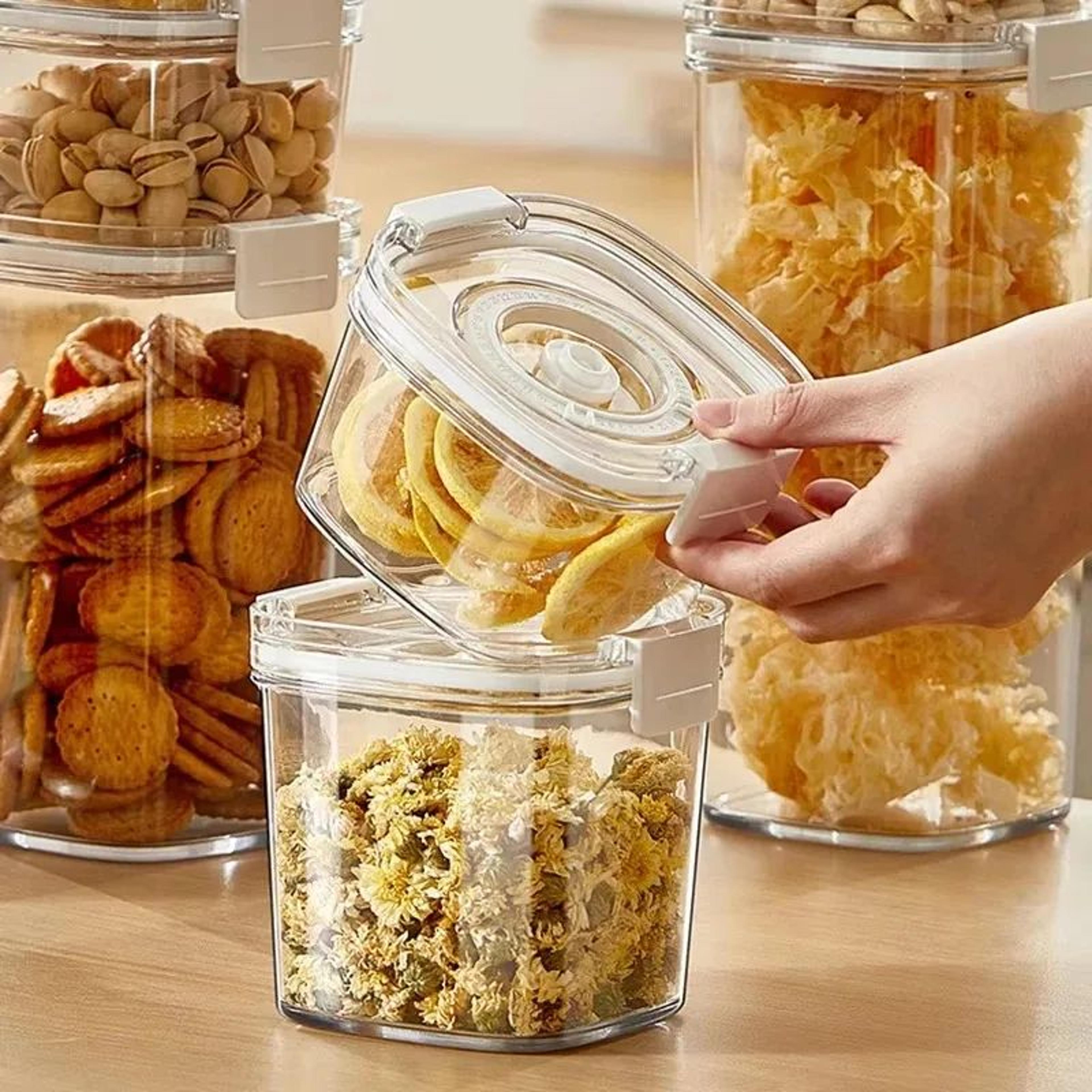 Electric Vacuum Sealed Canister With Pump Airtight Cereal Storage Container MoistureProof Food Box 5