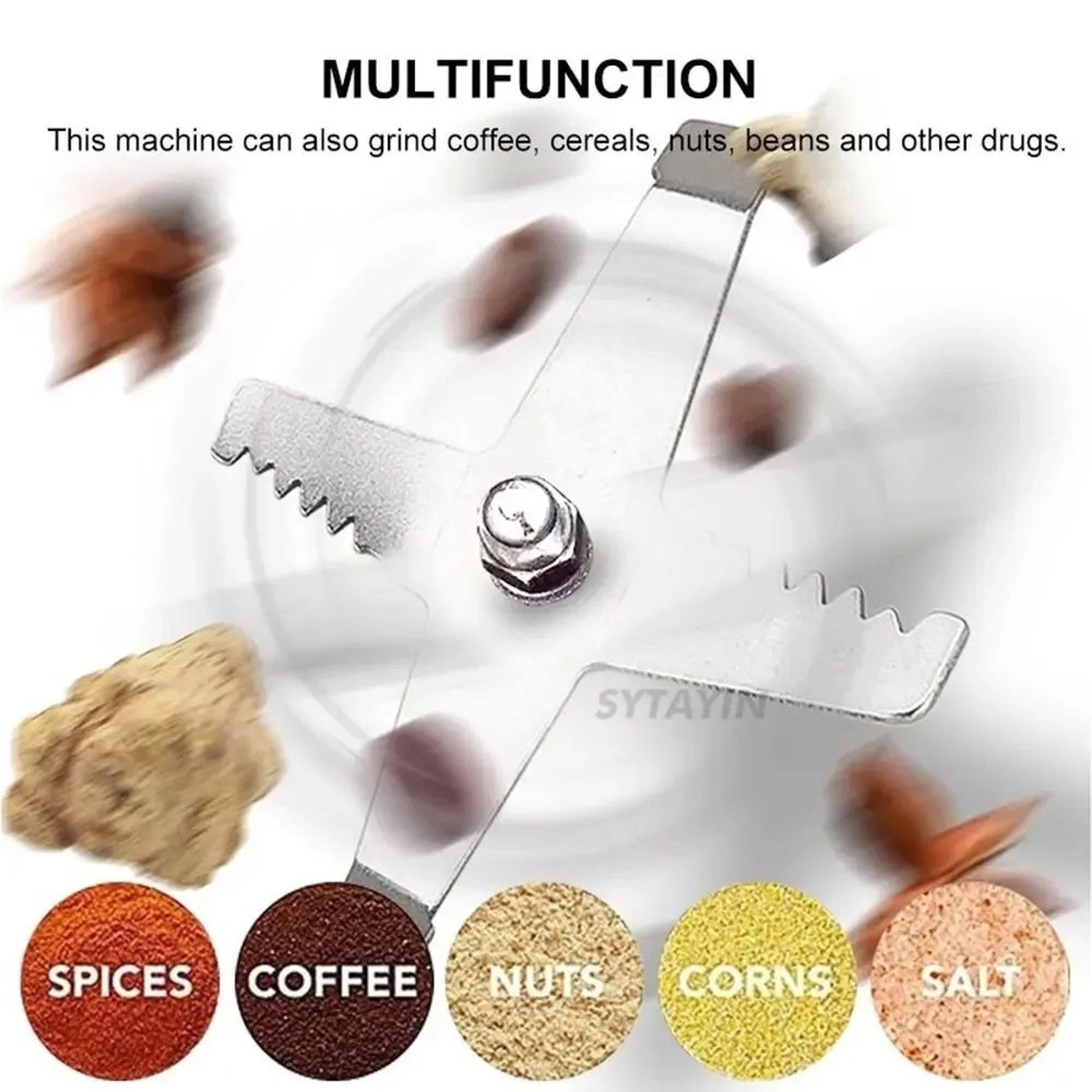 Portable Electric Coffee Grinder Multipurpose Stainless Steel Spice Grinder Automatic Compact Mill  4
