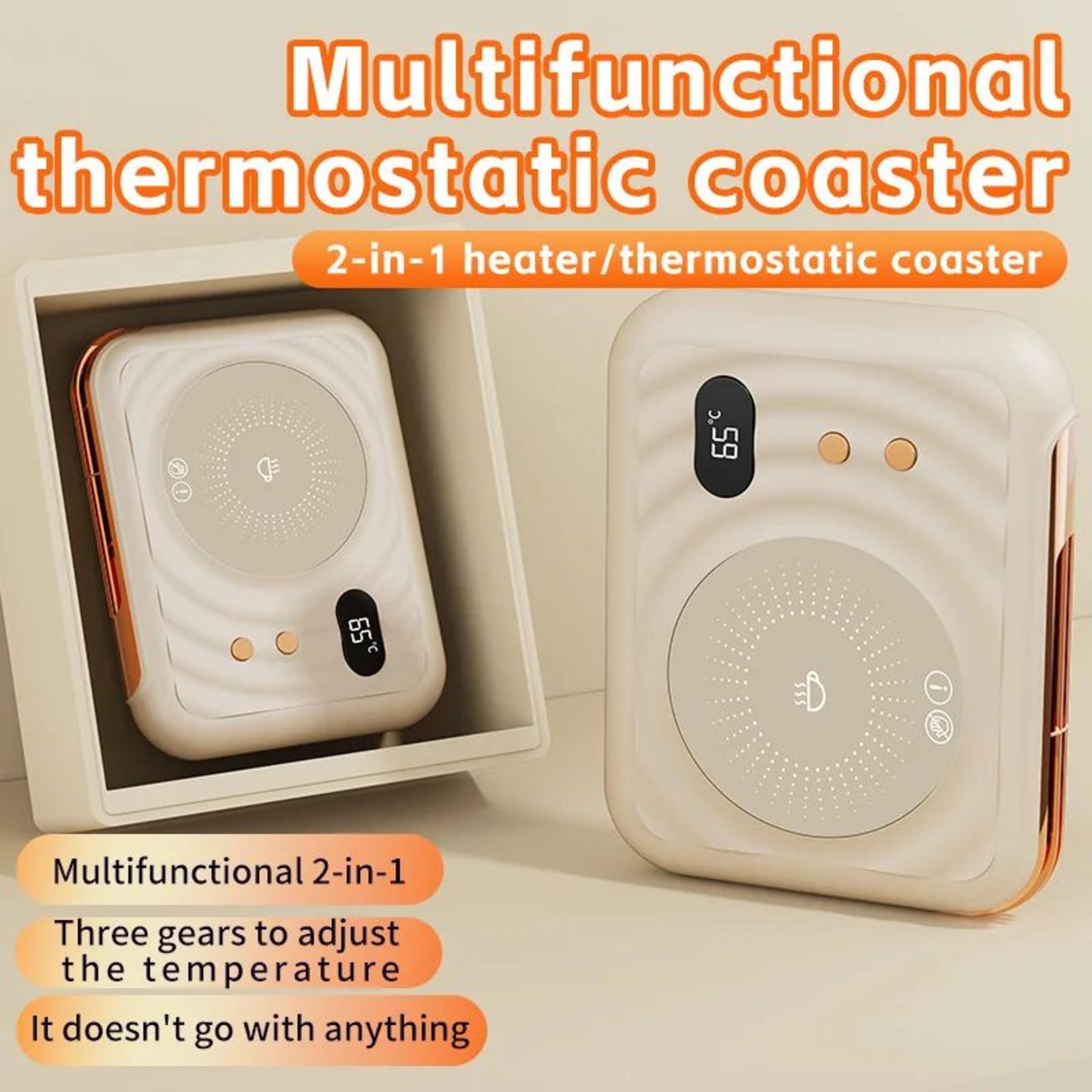 Electric Cup Warmer With Thermostatic Heating  3Speed Adjustable Coffee Mug Warmer Coaster For Tea  0
