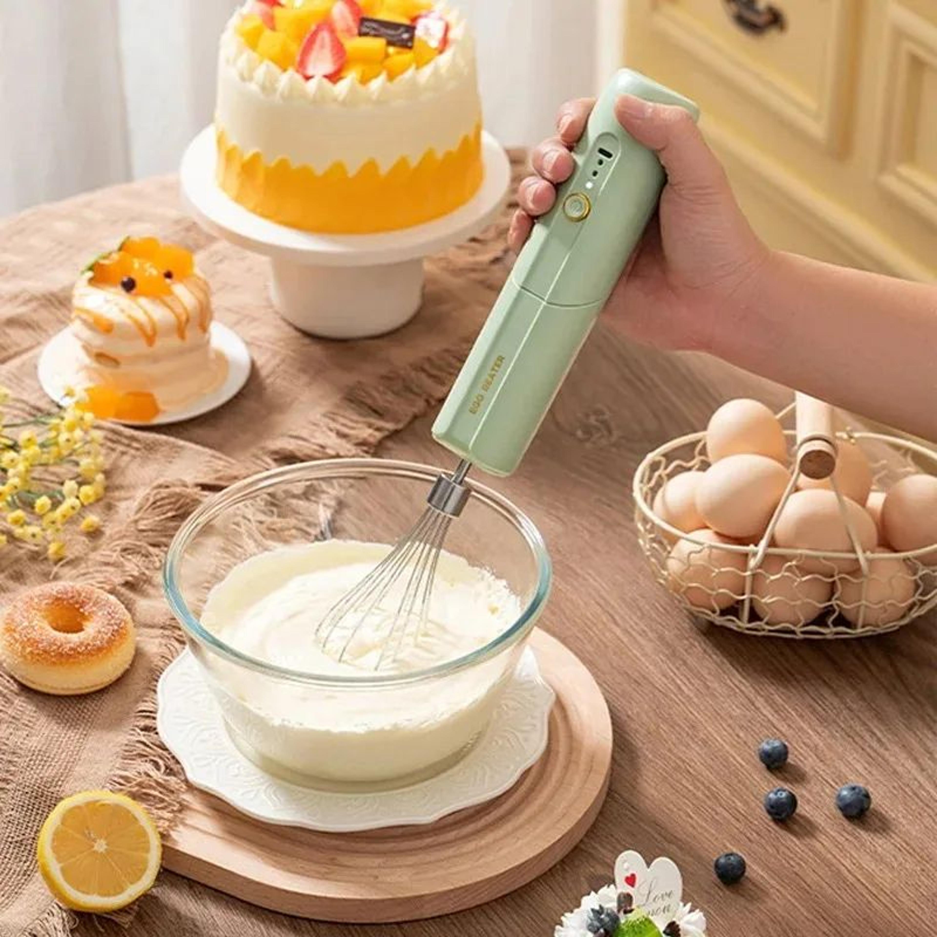 Wireless Electric Egg Beater Rechargeable Foldable Handheld Food Mixer  Cake  Cream Mixer With Dual