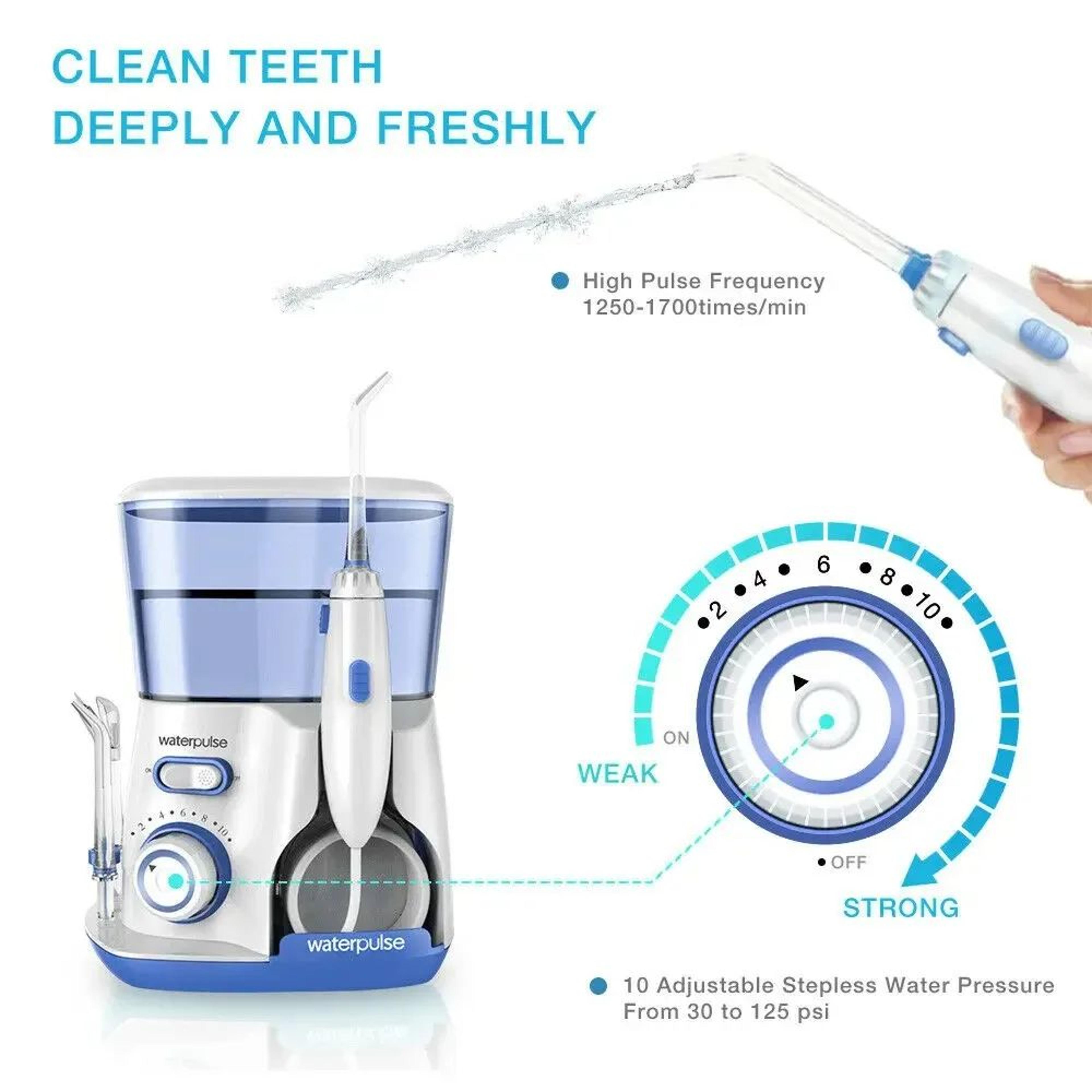 Electric Water Flosser With 5 Nozzles  10Level Oral Irrigator With 800 Ml Tank For Deep Teeth Clean 2