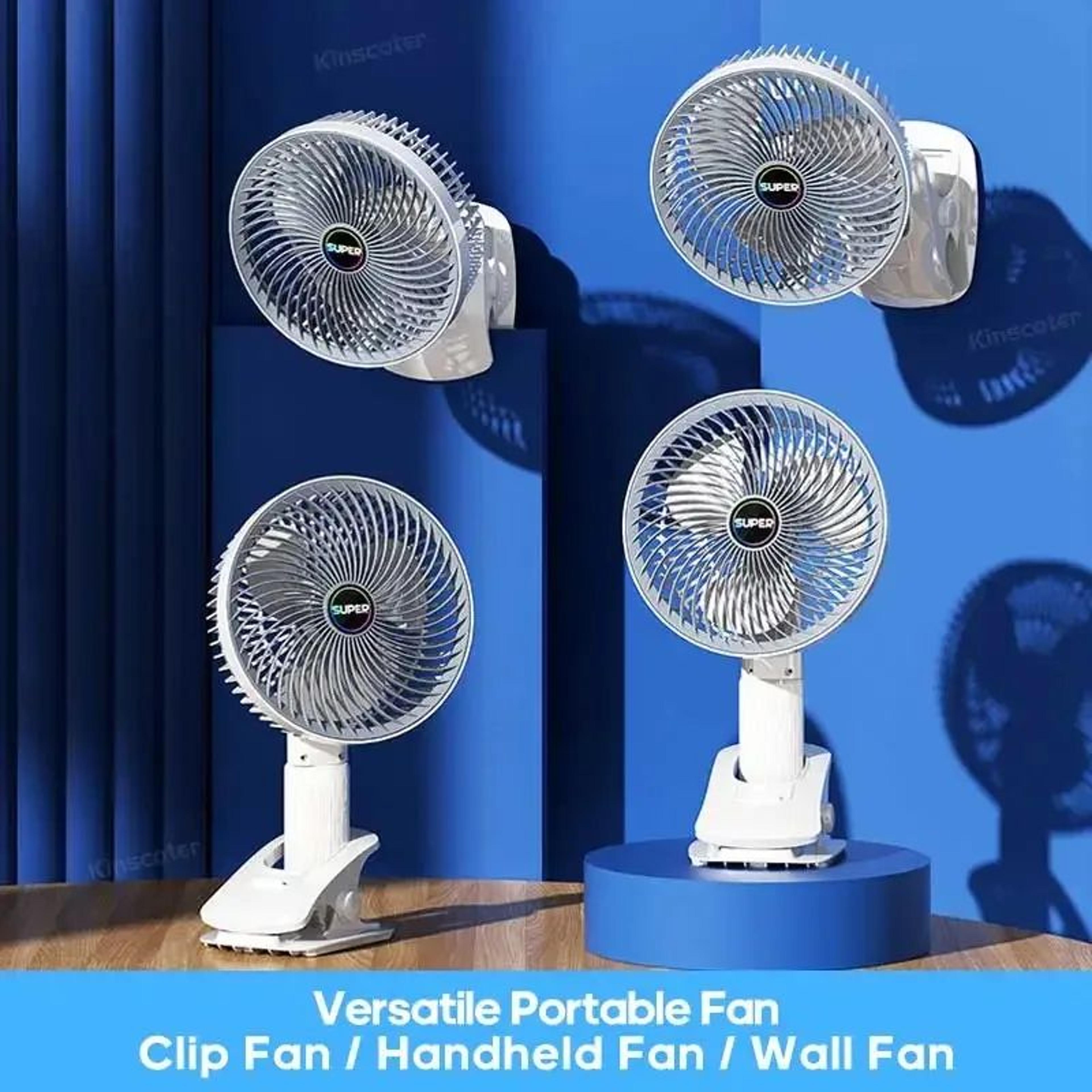 Mini Clip Fan Rechargeable Desktop Fan  Foldable Portable WallMounted Fan With 3Speed Adjustment 0