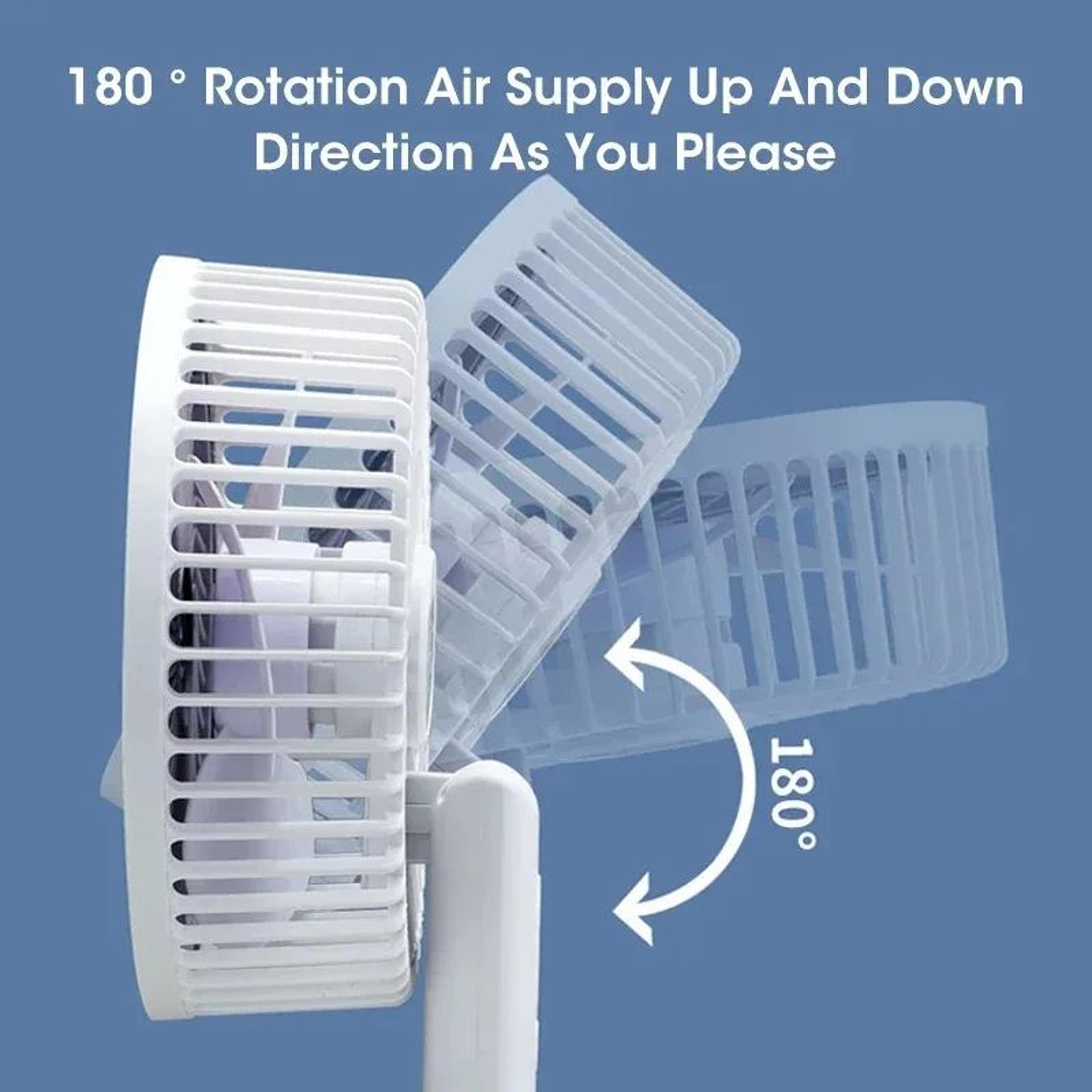 Mini Clip Fan Rechargeable Desktop Fan  Foldable Portable WallMounted Fan With 3Speed Adjustment 4
