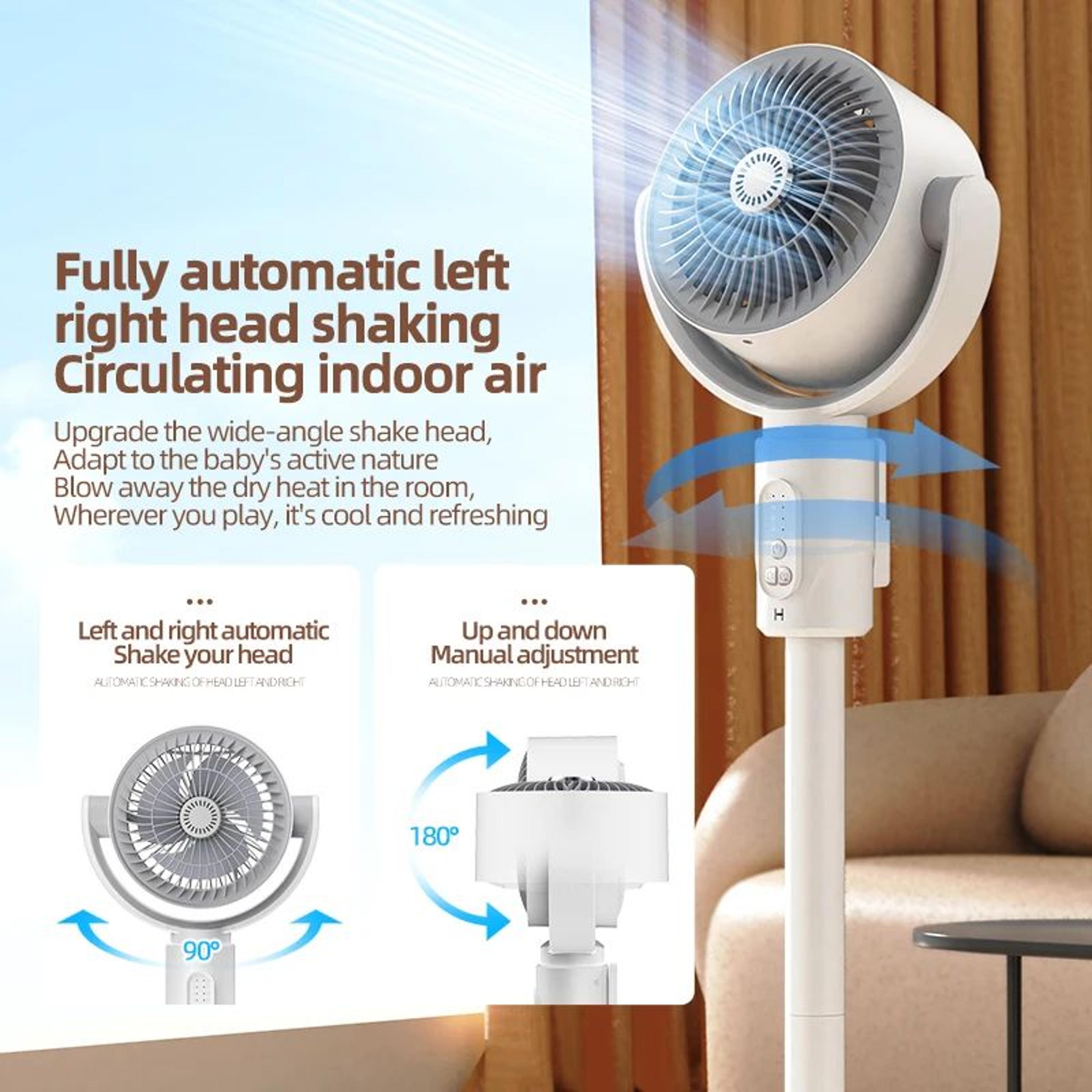 Rechargeable Air Circulation Fan Oscillating Stand Fan  Adjustable Height Household Fan With Remote 5