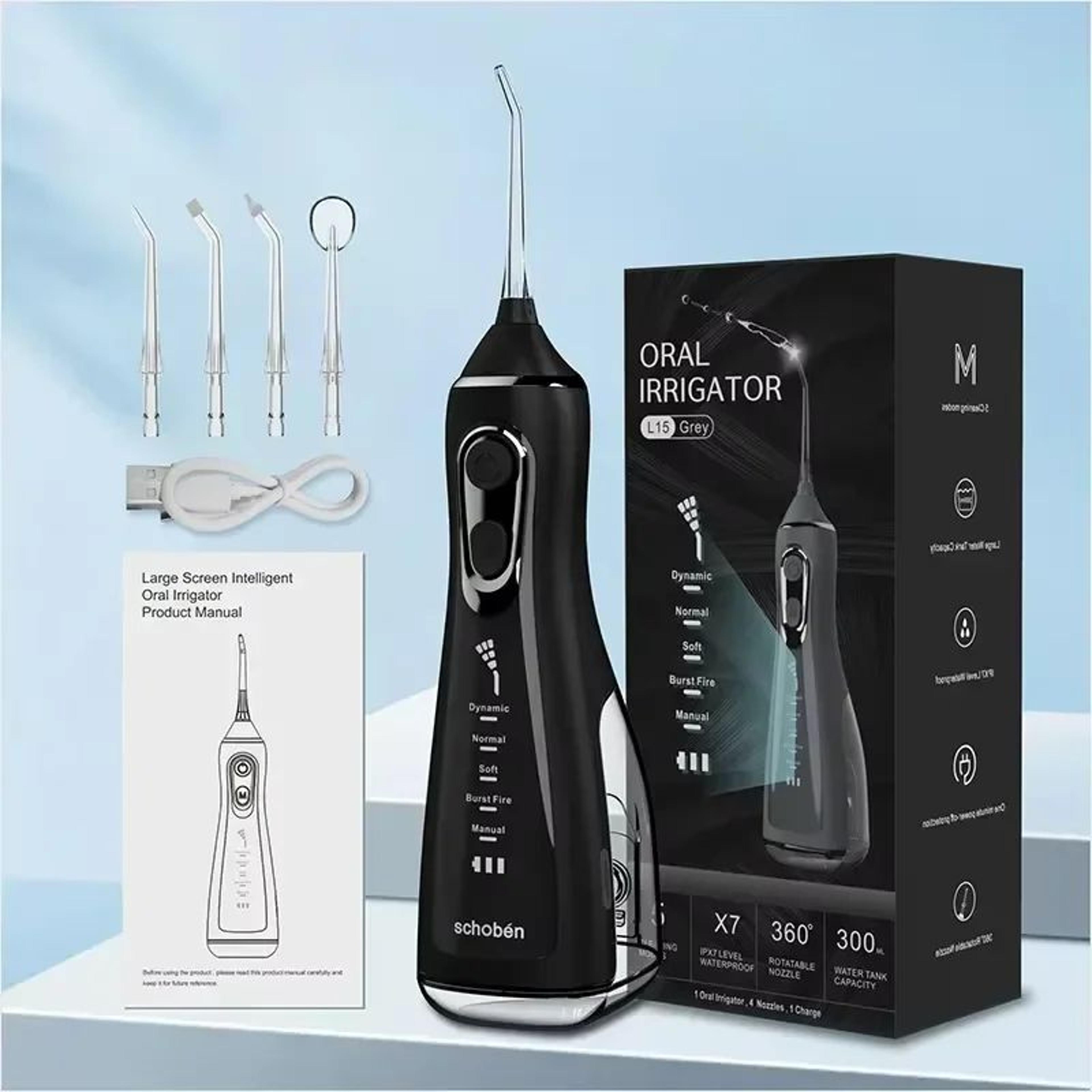 Portable Intelligent Water Flosser Electric Oral Irrigator  5Speed Adjustable Waterproof Teeth Clea 0