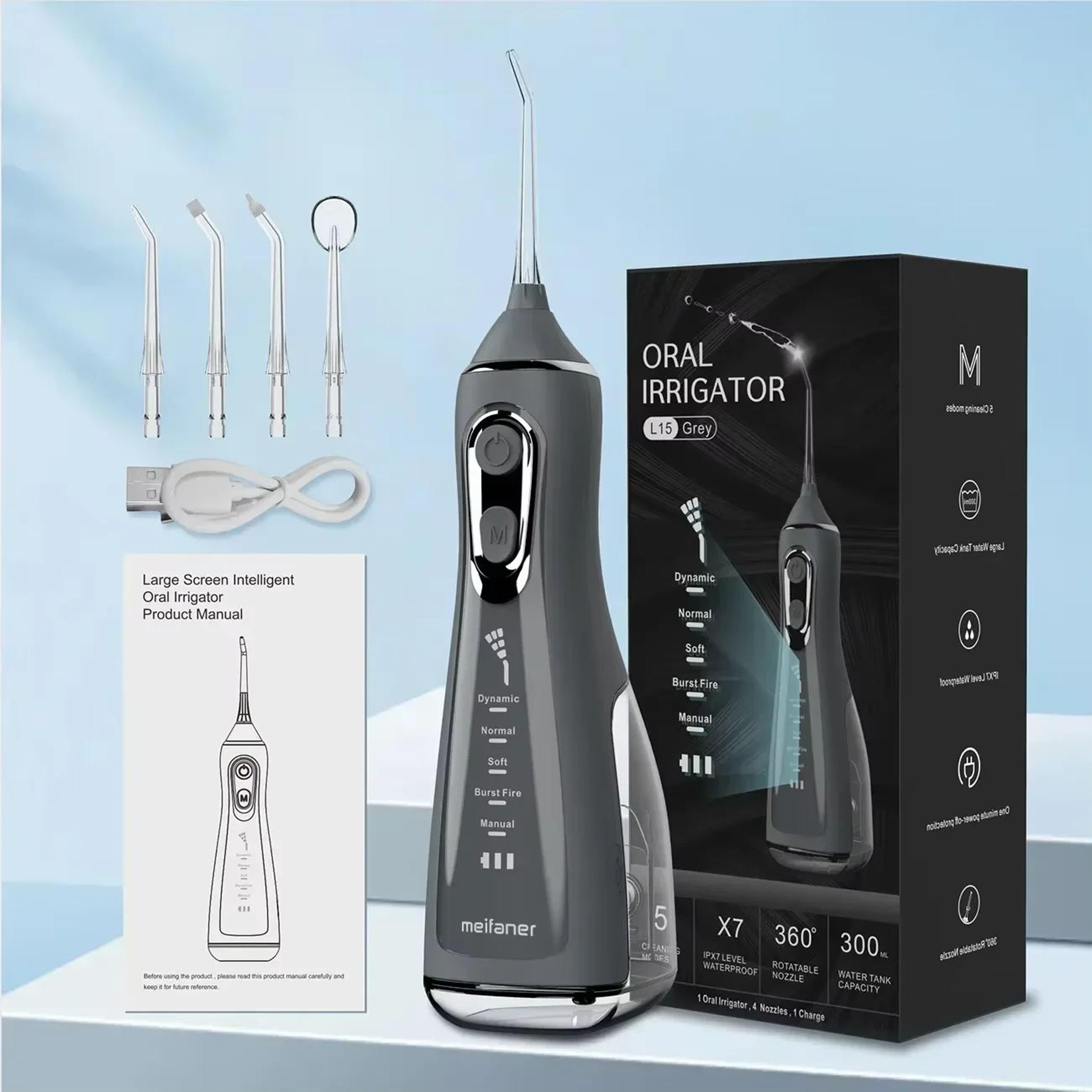 Portable Intelligent Water Flosser Electric Oral Irrigator  5Speed Adjustable Waterproof Teeth Clea 7