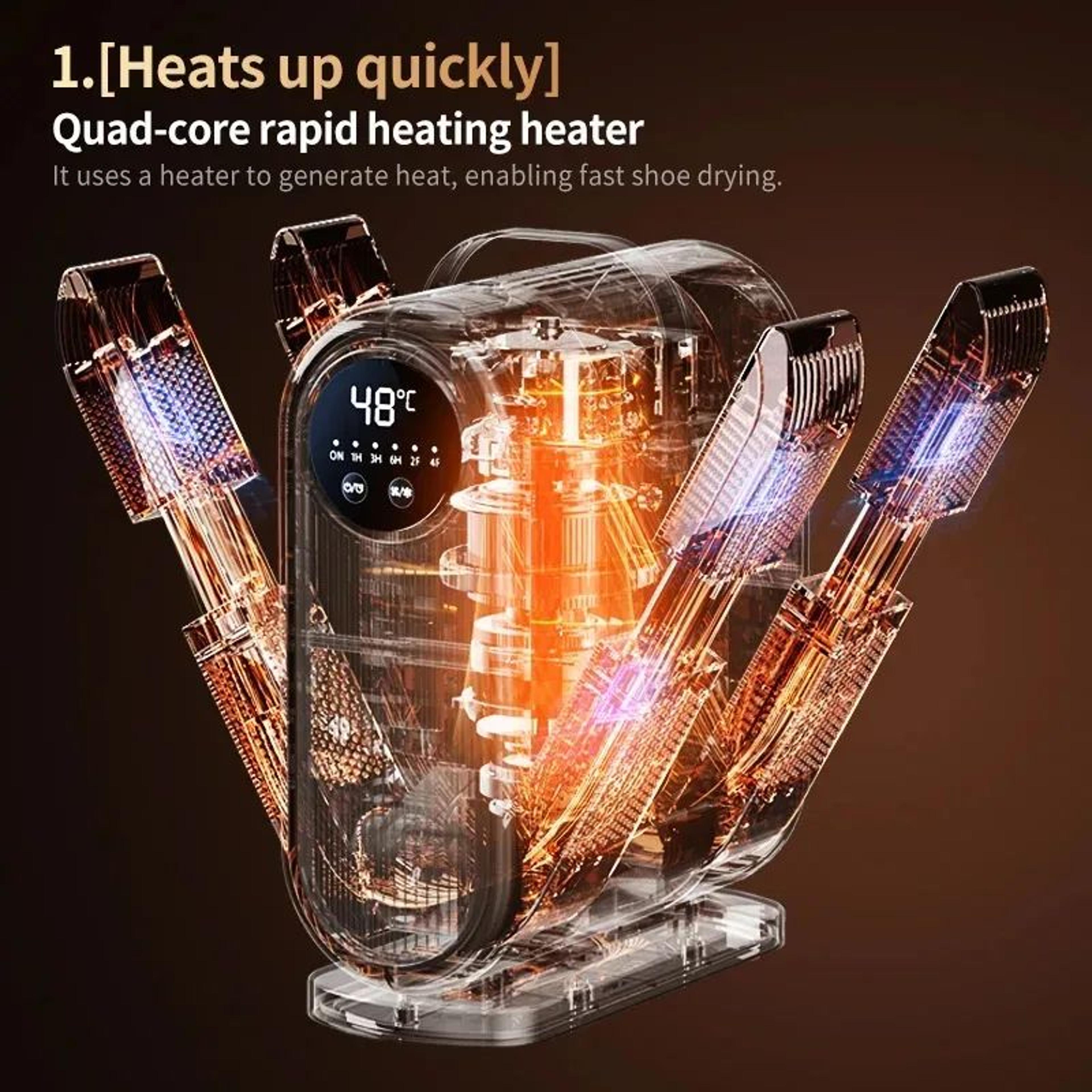 4Arms Foldable Shoe Dryer  Electric Shoe Dehumidifier  Boots Warmer With Timer Control 2
