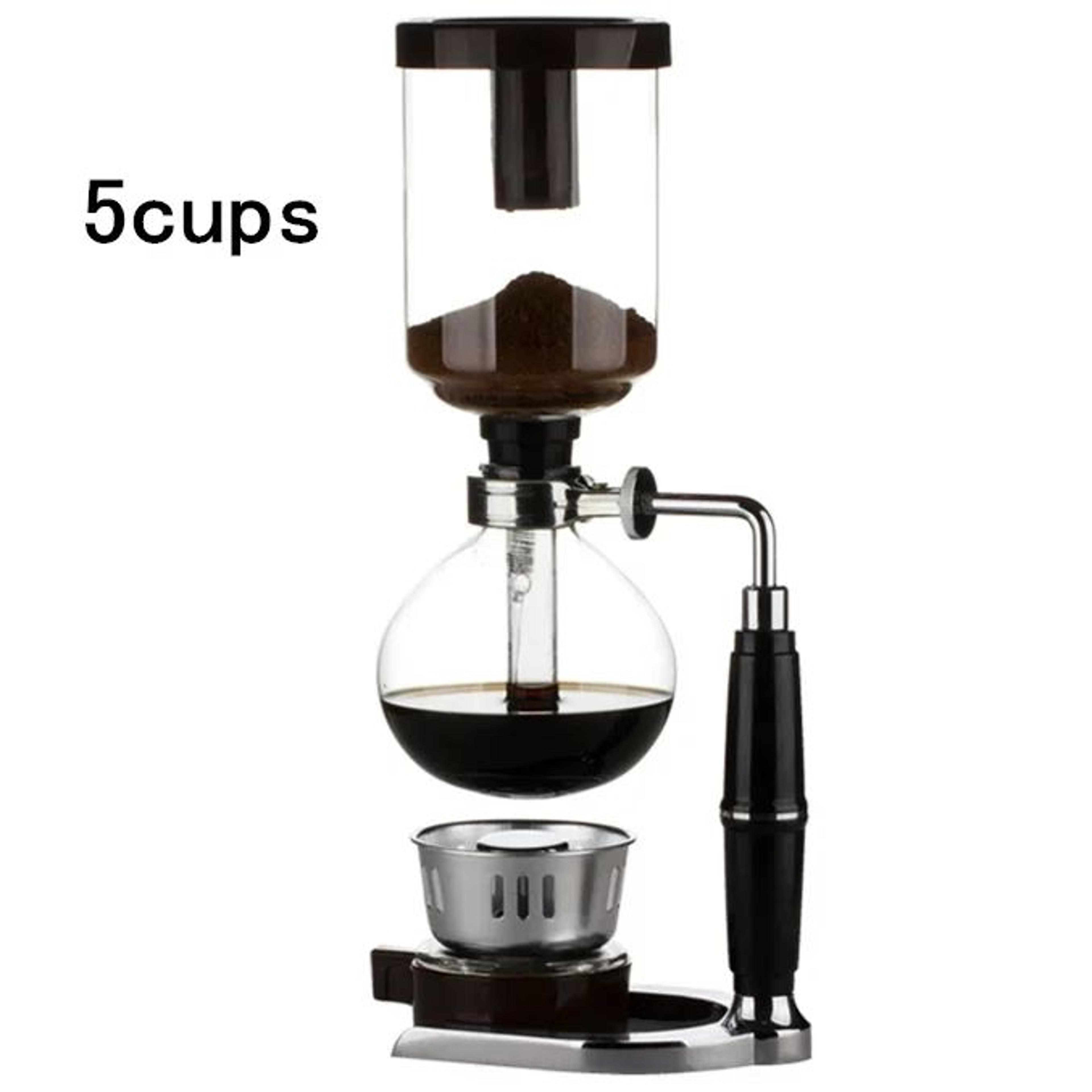 Premium Glass Vacuum Coffee Maker  Tea Siphon Brewer  3 Cup  5 Cup Home Barista System 7