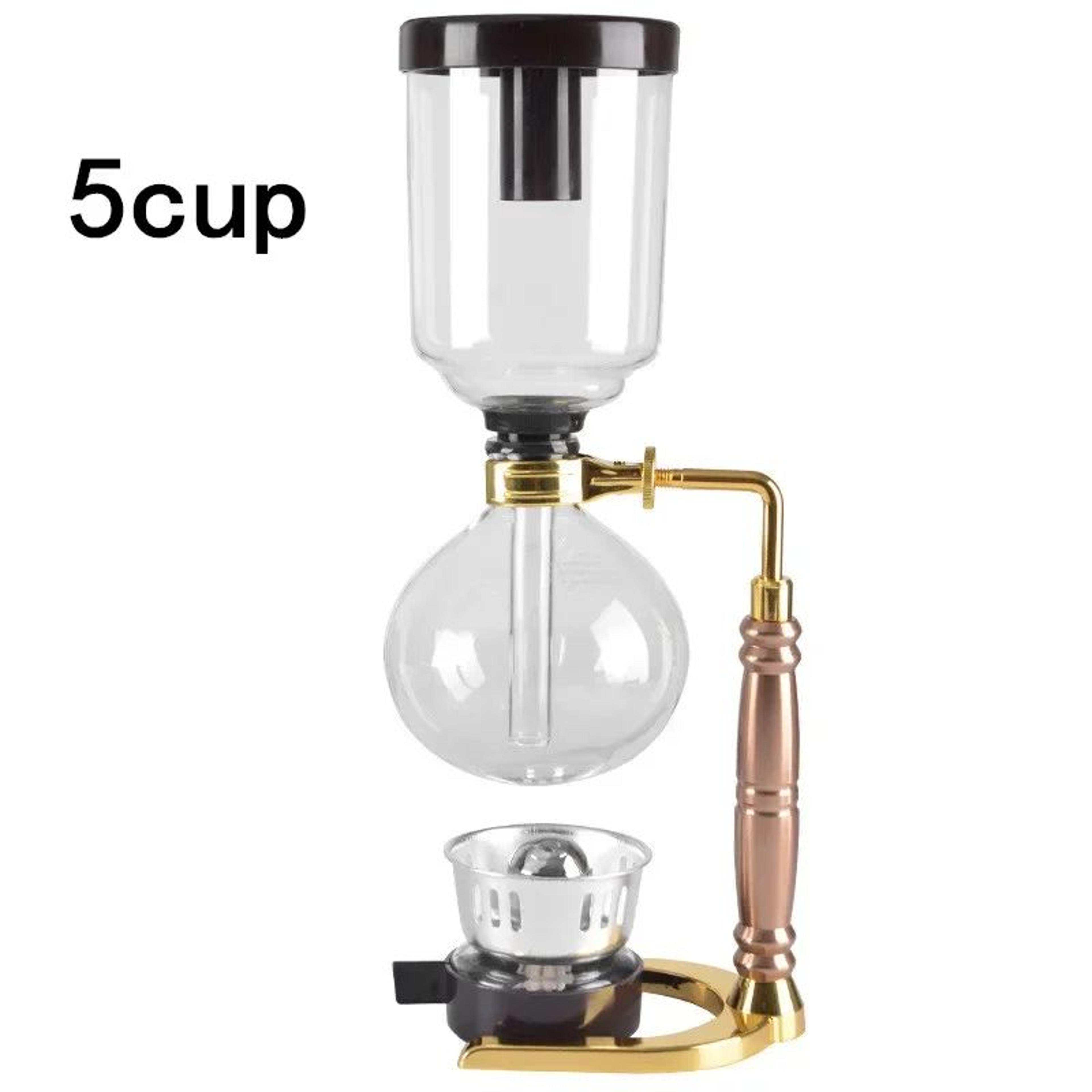 Premium Glass Vacuum Coffee Maker  Tea Siphon Brewer  3 Cup  5 Cup Home Barista System 8