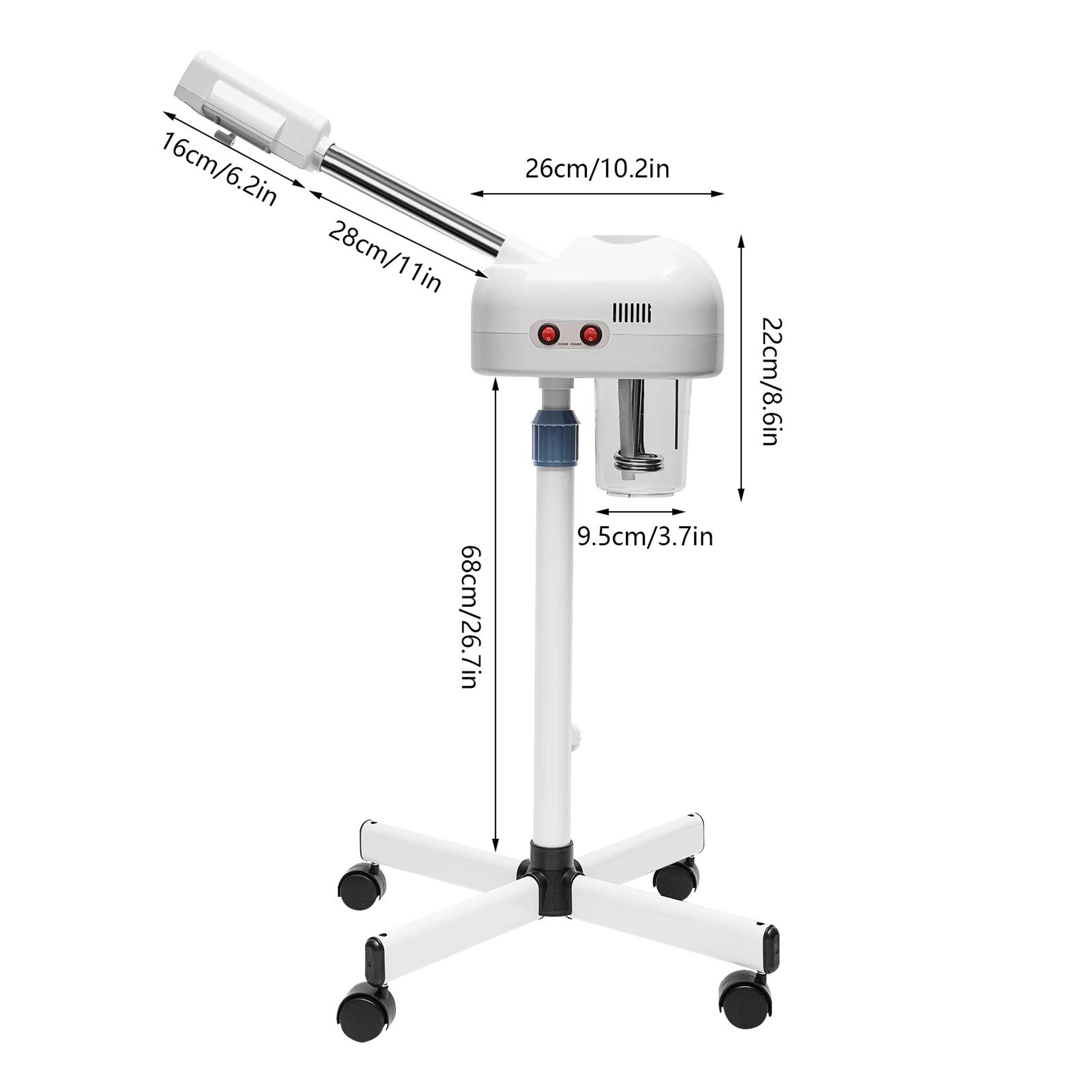 Professional Ozone Facial Steamer  Height Adjustable 360 Rotating Hot Mist Salon  Spa Steaming Mach 4