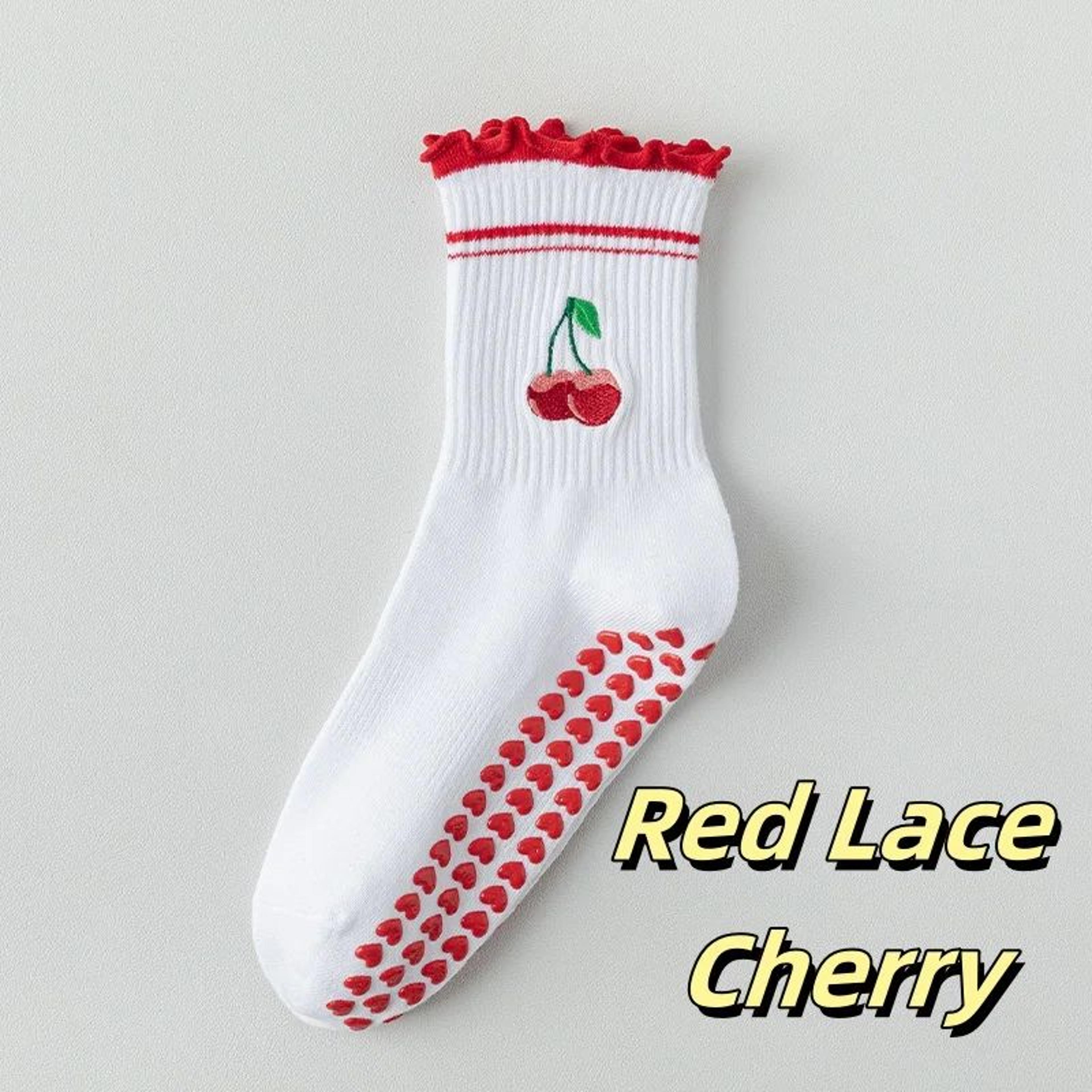 Womens Knitted Embroidered NonSlip Yoga Socks EU 3643  Silicone Grip Pilates  Fitness MidCalf Socks 10