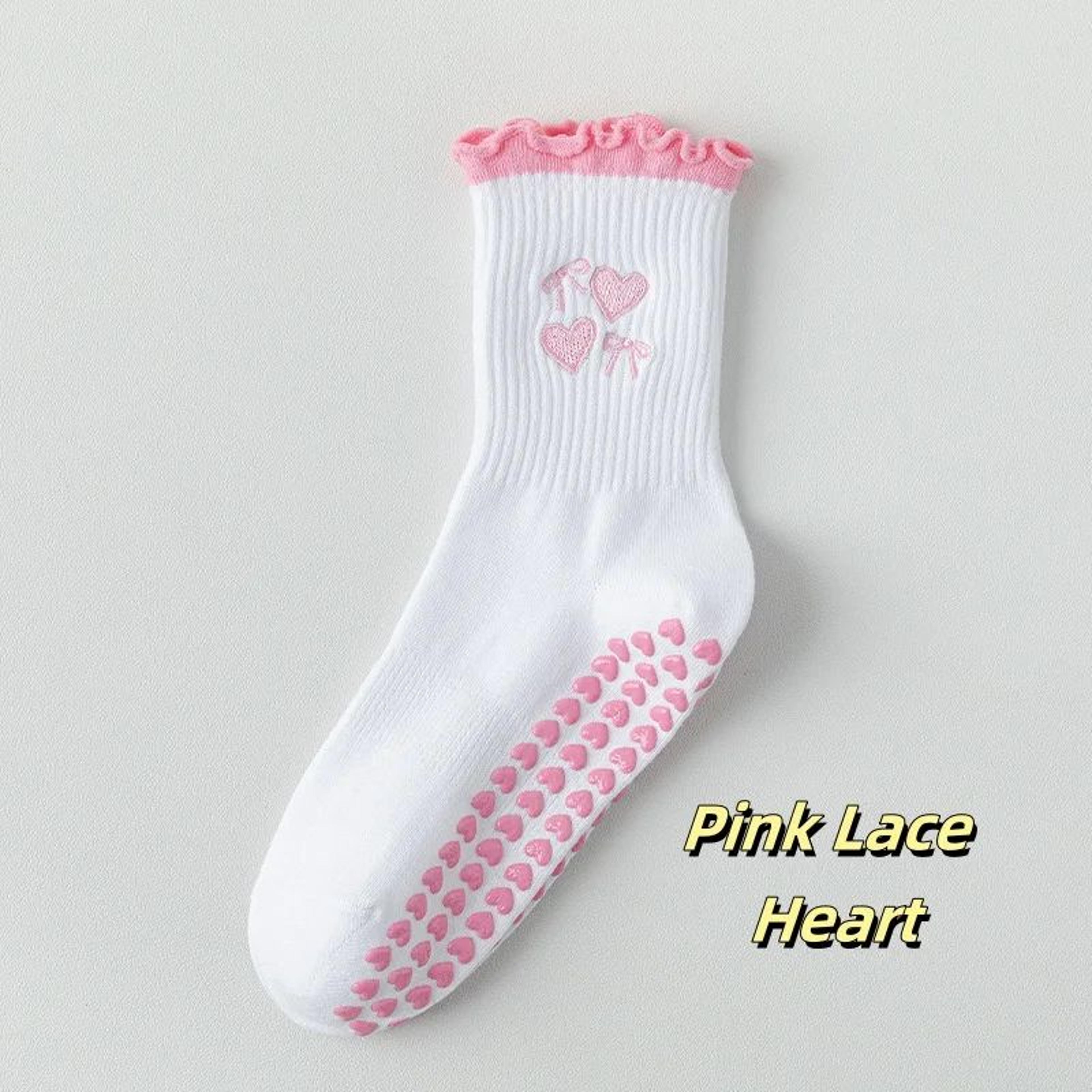 Womens Knitted Embroidered NonSlip Yoga Socks EU 3643  Silicone Grip Pilates  Fitness MidCalf Socks 12