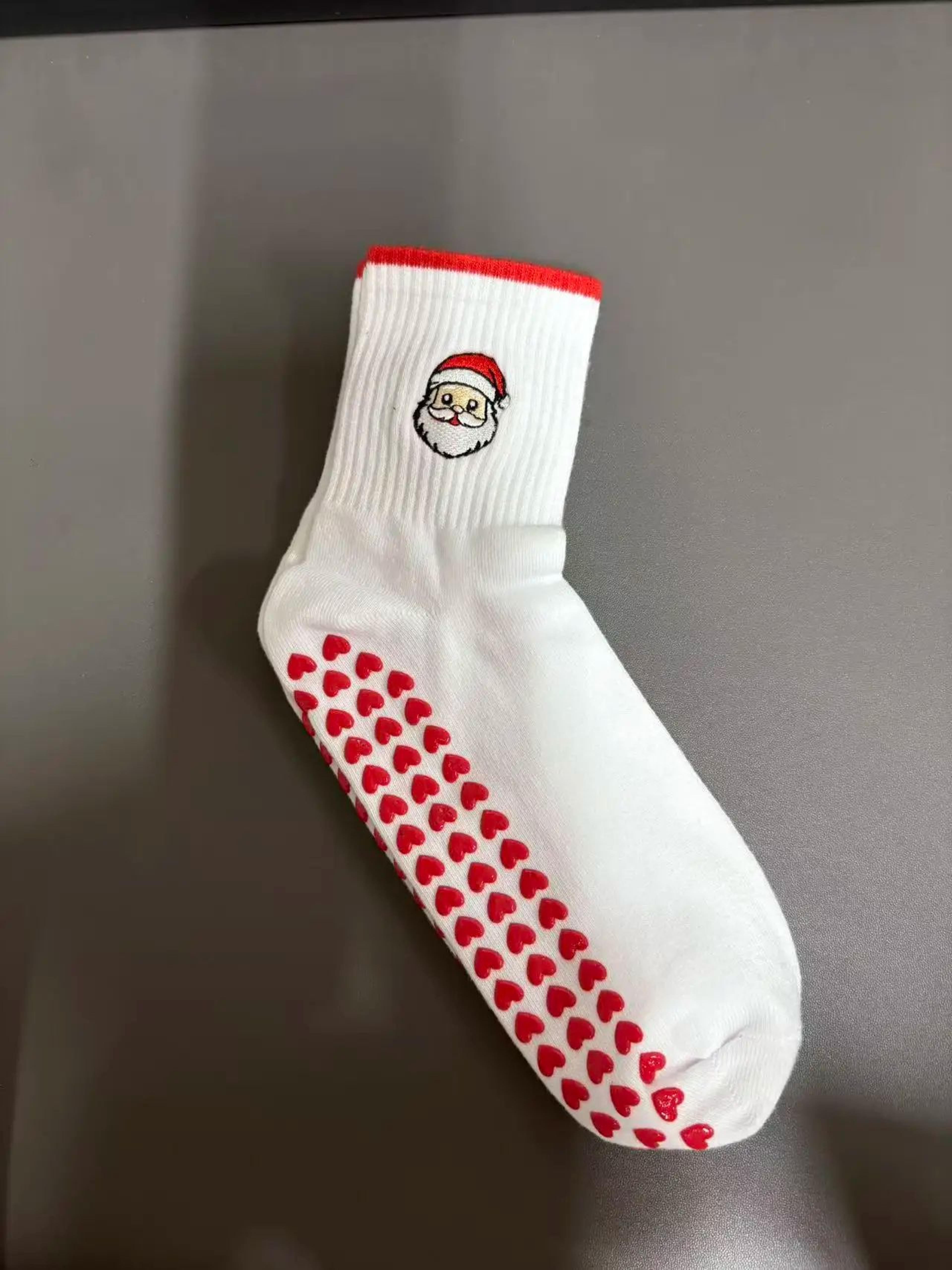 Womens Knitted Embroidered NonSlip Yoga Socks EU 3643  Silicone Grip Pilates  Fitness MidCalf Socks 28