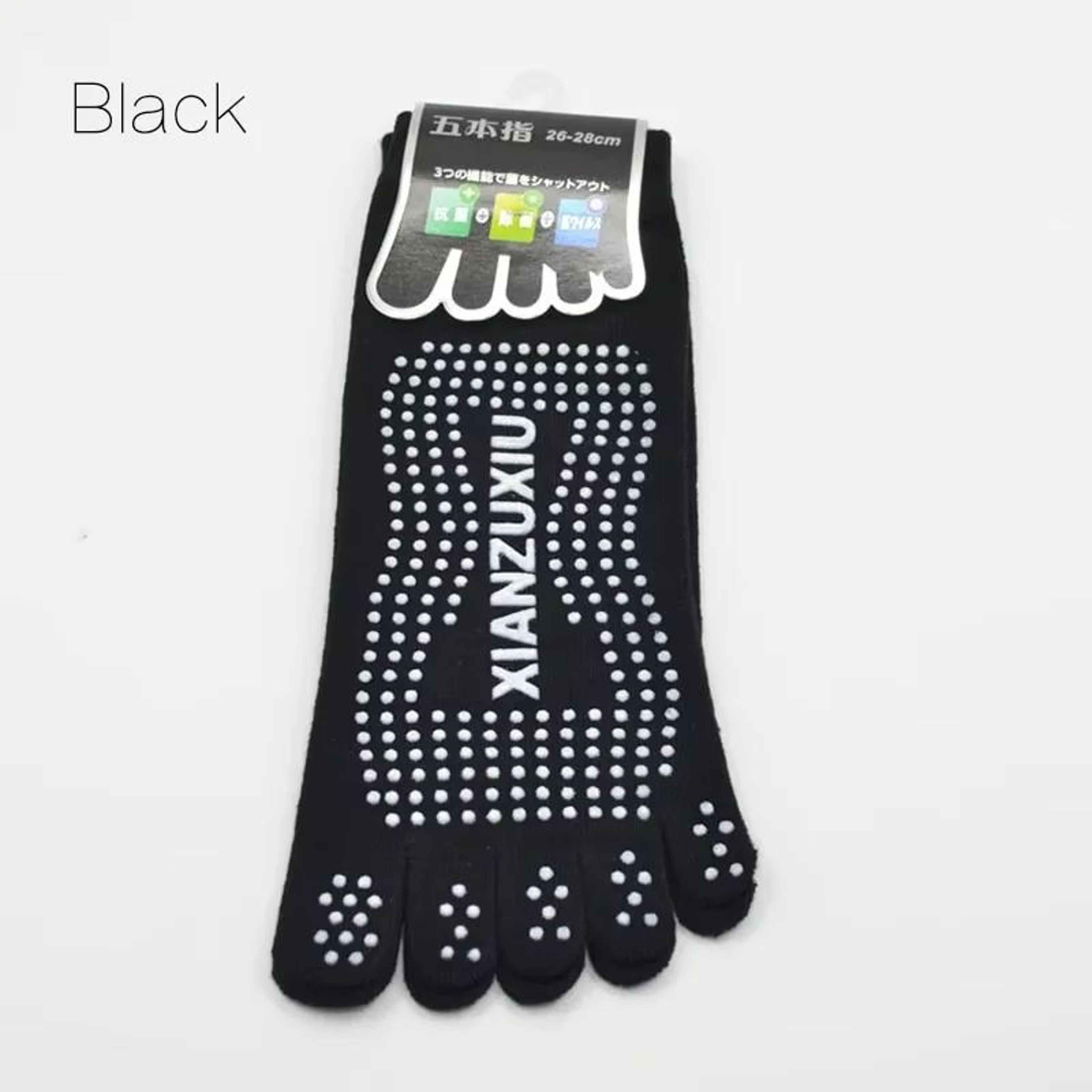 Mens Cotton FiveToe NonSlip Pilates Socks  Breathable Grip Yoga  Sports Massage Socks Free Size 394 7