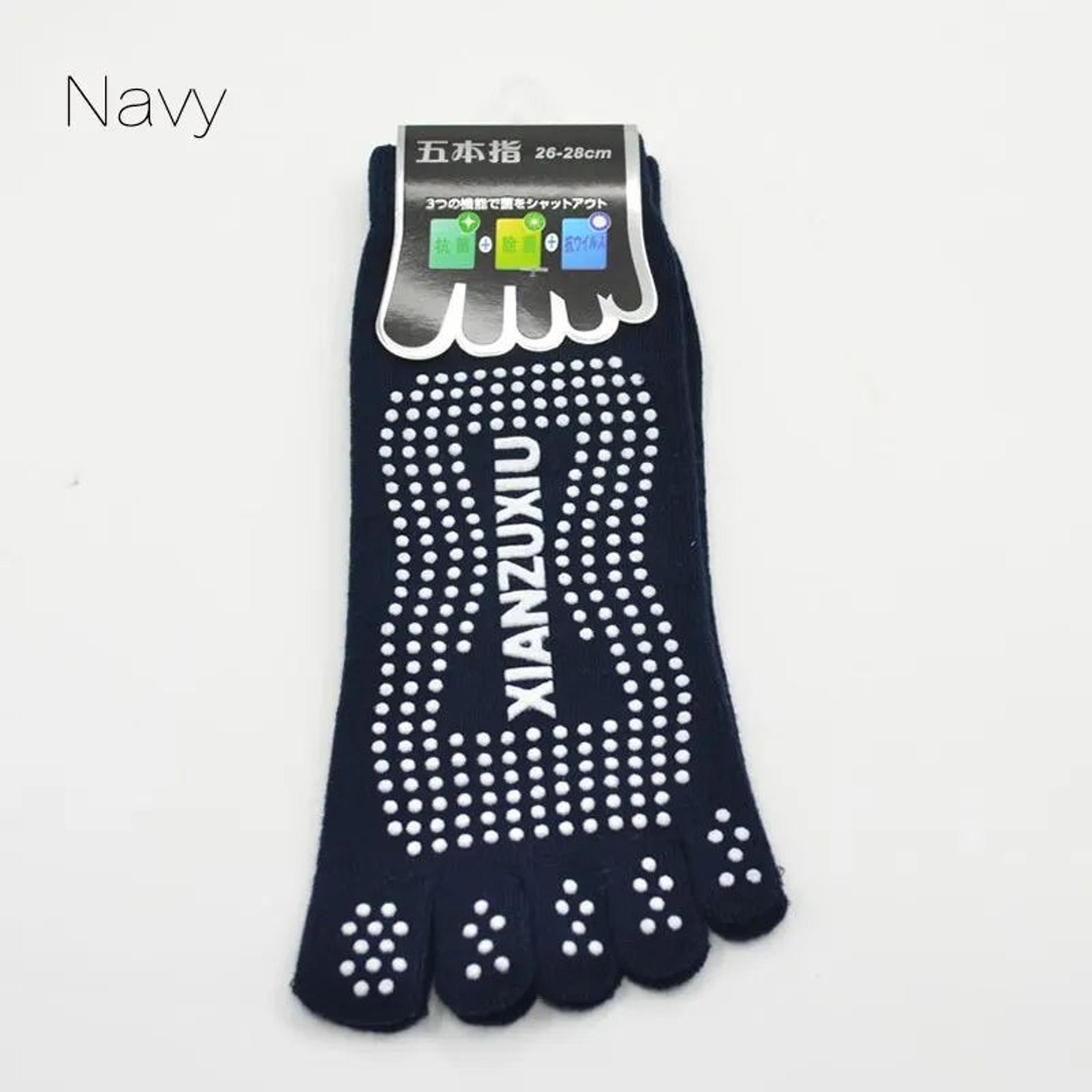 Mens Cotton FiveToe NonSlip Pilates Socks  Breathable Grip Yoga  Sports Massage Socks Free Size 394 10