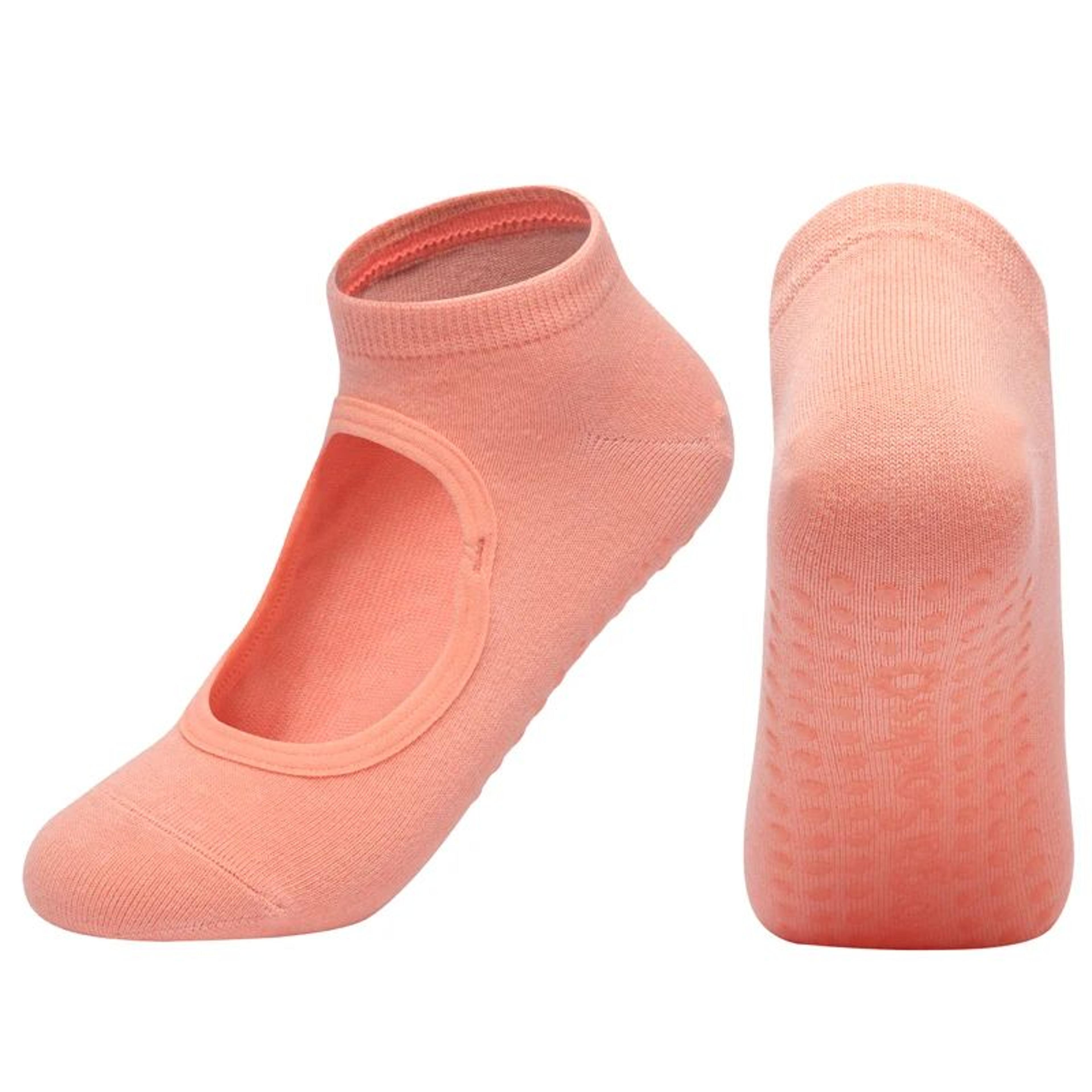 Customized Womens Backless AntiSlip Pilates Socks  Breathable Cotton 5Toe Yoga  Ballet Fitness Grip 11