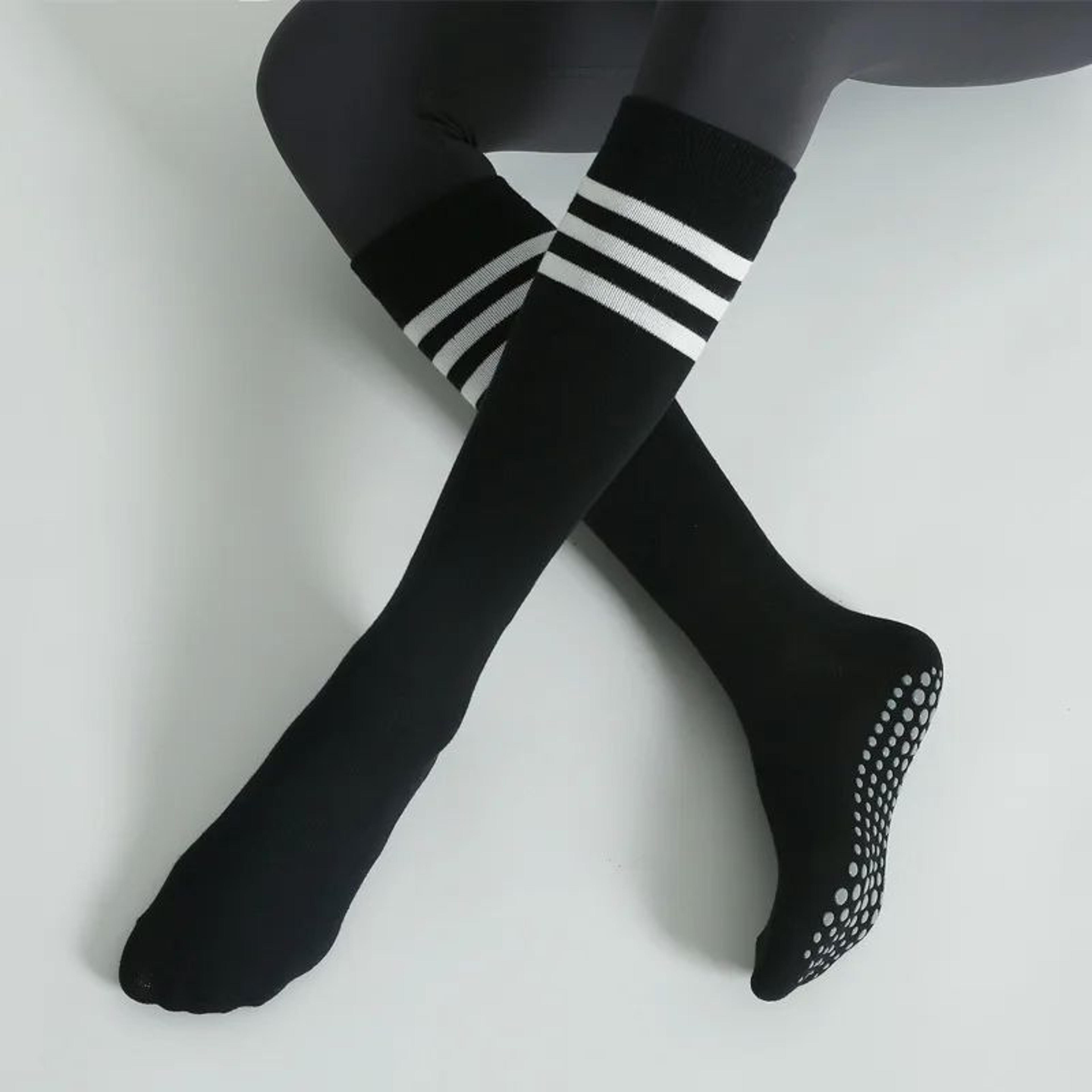 Autumn Winter Womens AntiSlip Cotton Yoga Socks  MidCalf Terry Pilates  Ballet Grip Fitness Socks 6