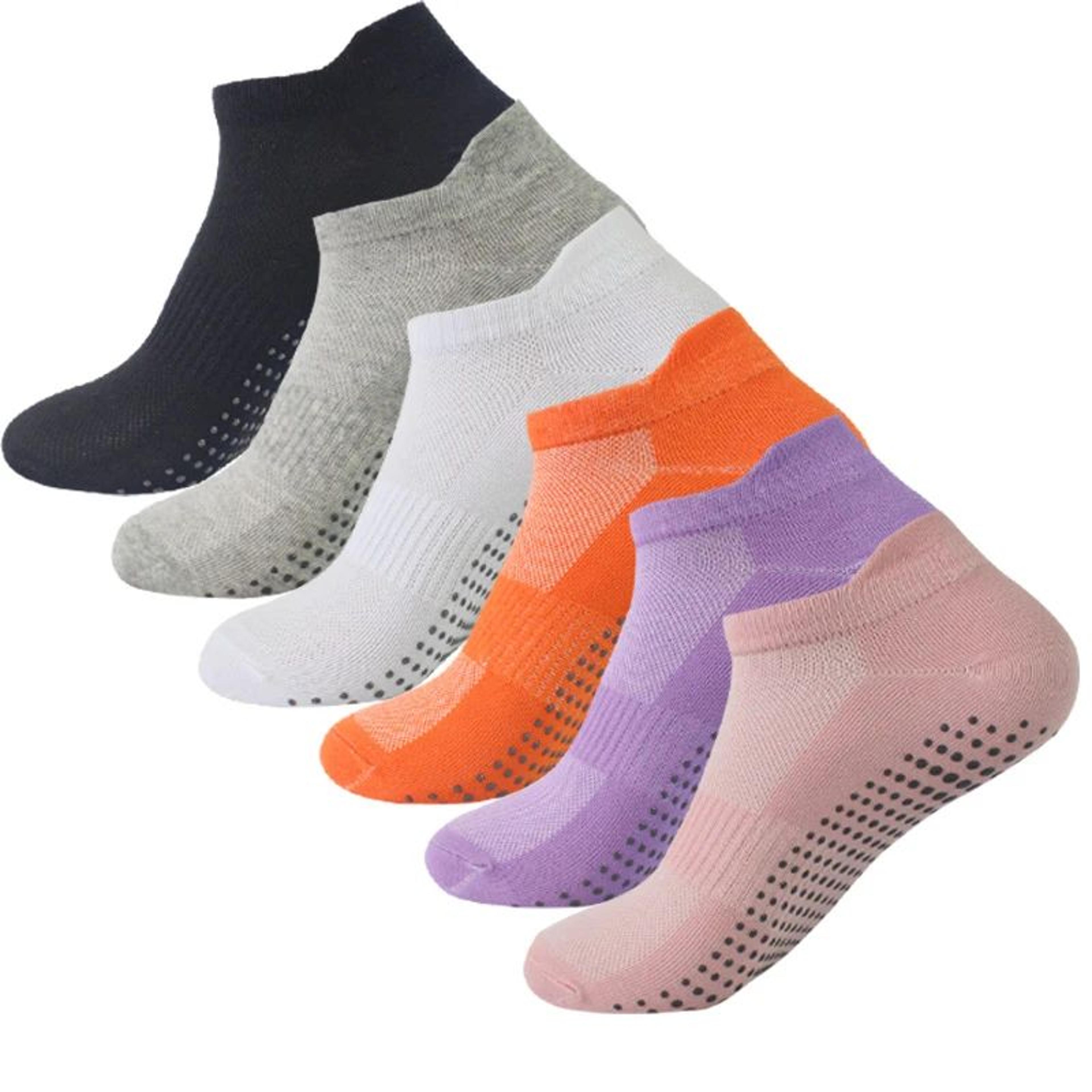 5 Pairs Womens NonSlip Yoga Socks  Cotton Breathable LowCut Pilates  Dance Grip Socks 3