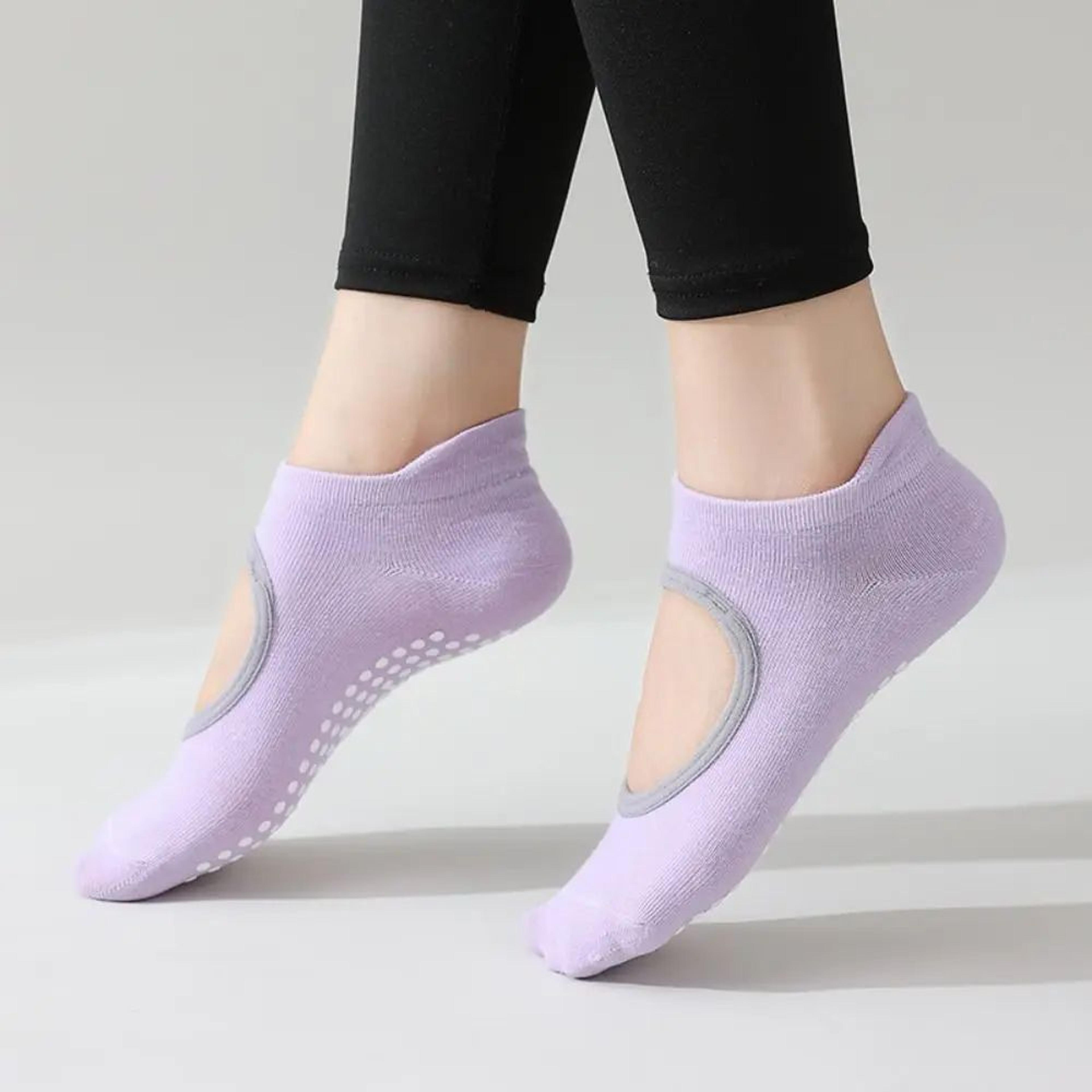 Professional Backless NonSlip Yoga Socks  Silicone Grip Breathable Pilates Fitness Socks For Women 13
