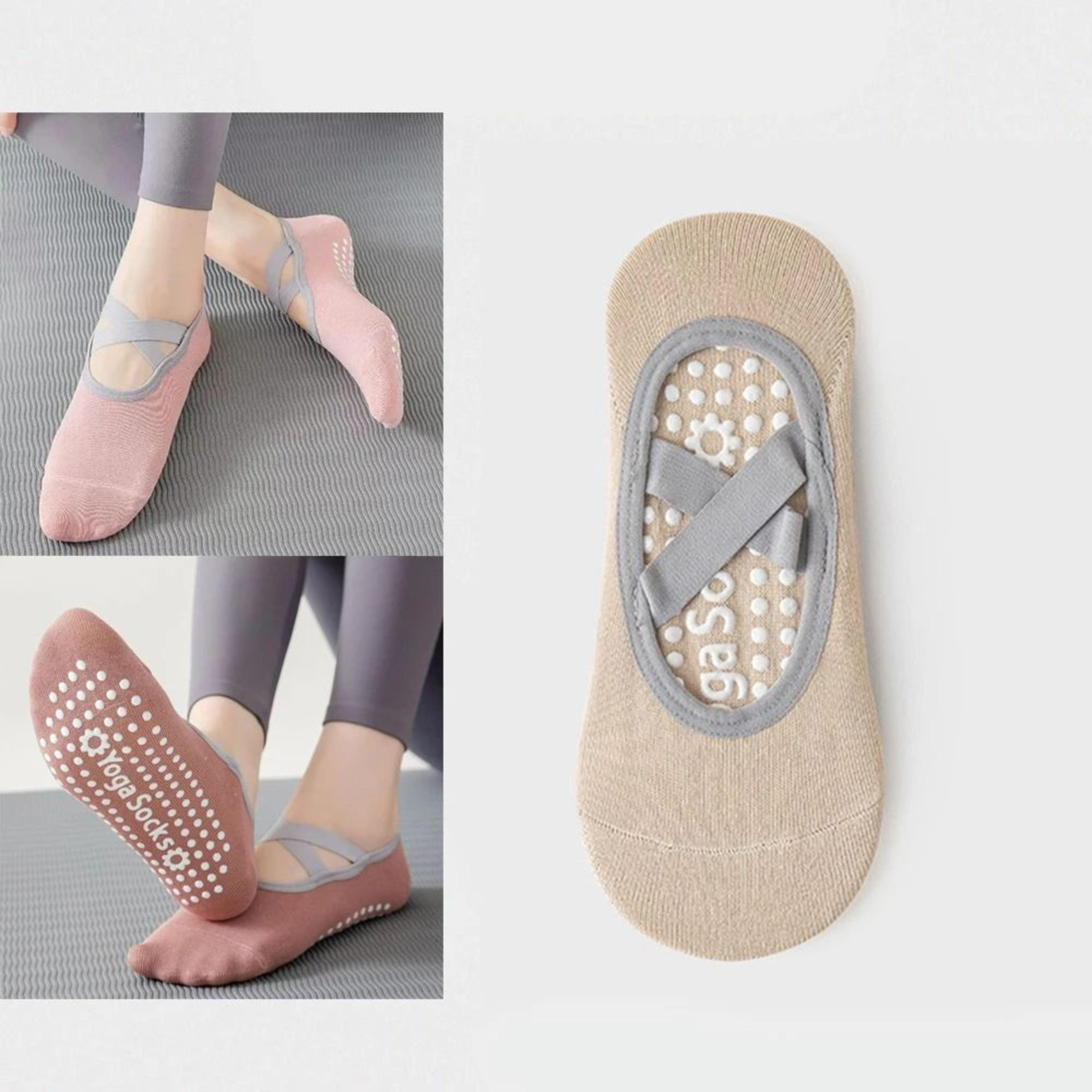 Professional Backless NonSlip Yoga Socks  Silicone Grip Breathable Pilates Fitness Socks For Women 19