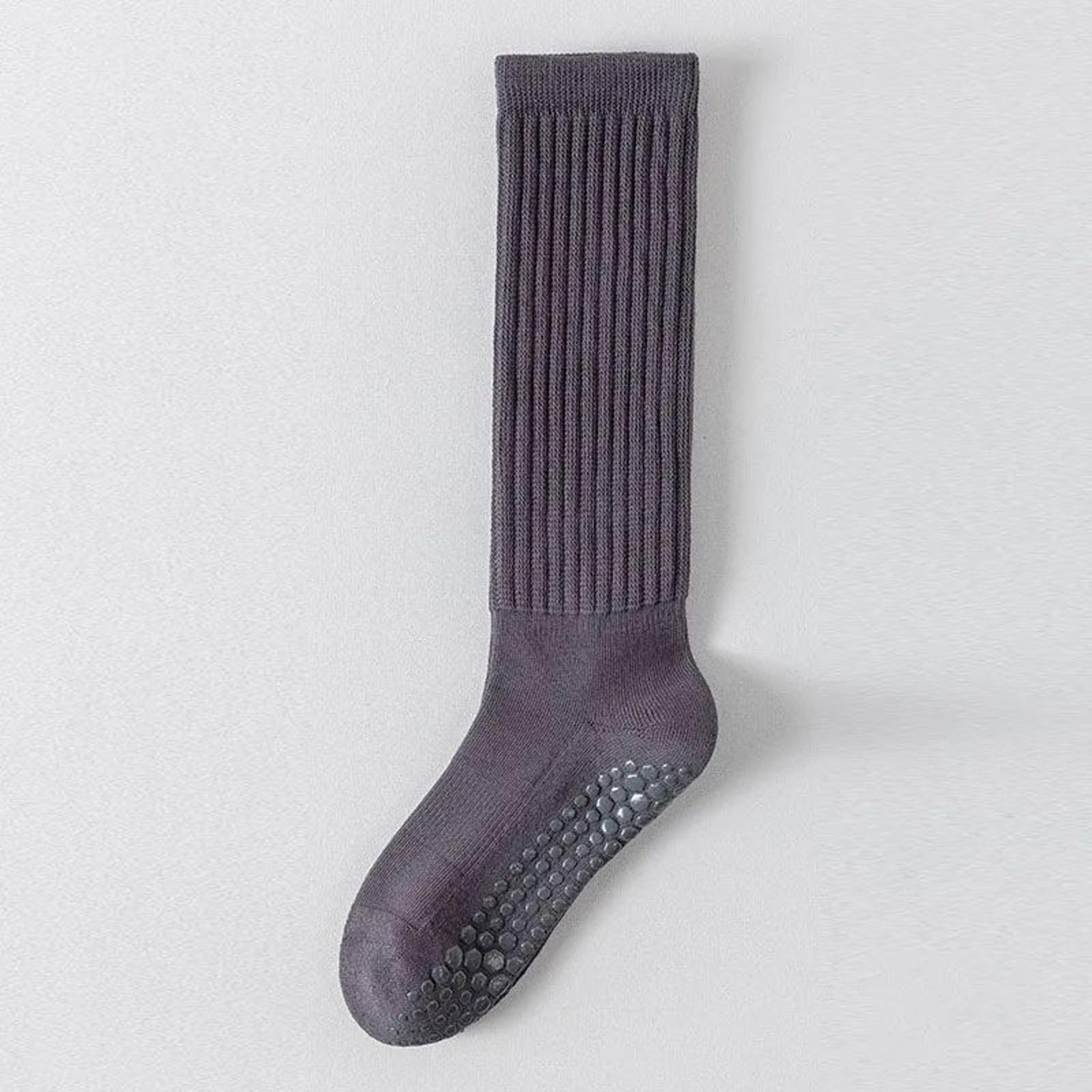 Womens KneeHigh NonSlip Yoga Socks  Terry Grip Pilates Slouch Socks With Silicone Dots 9