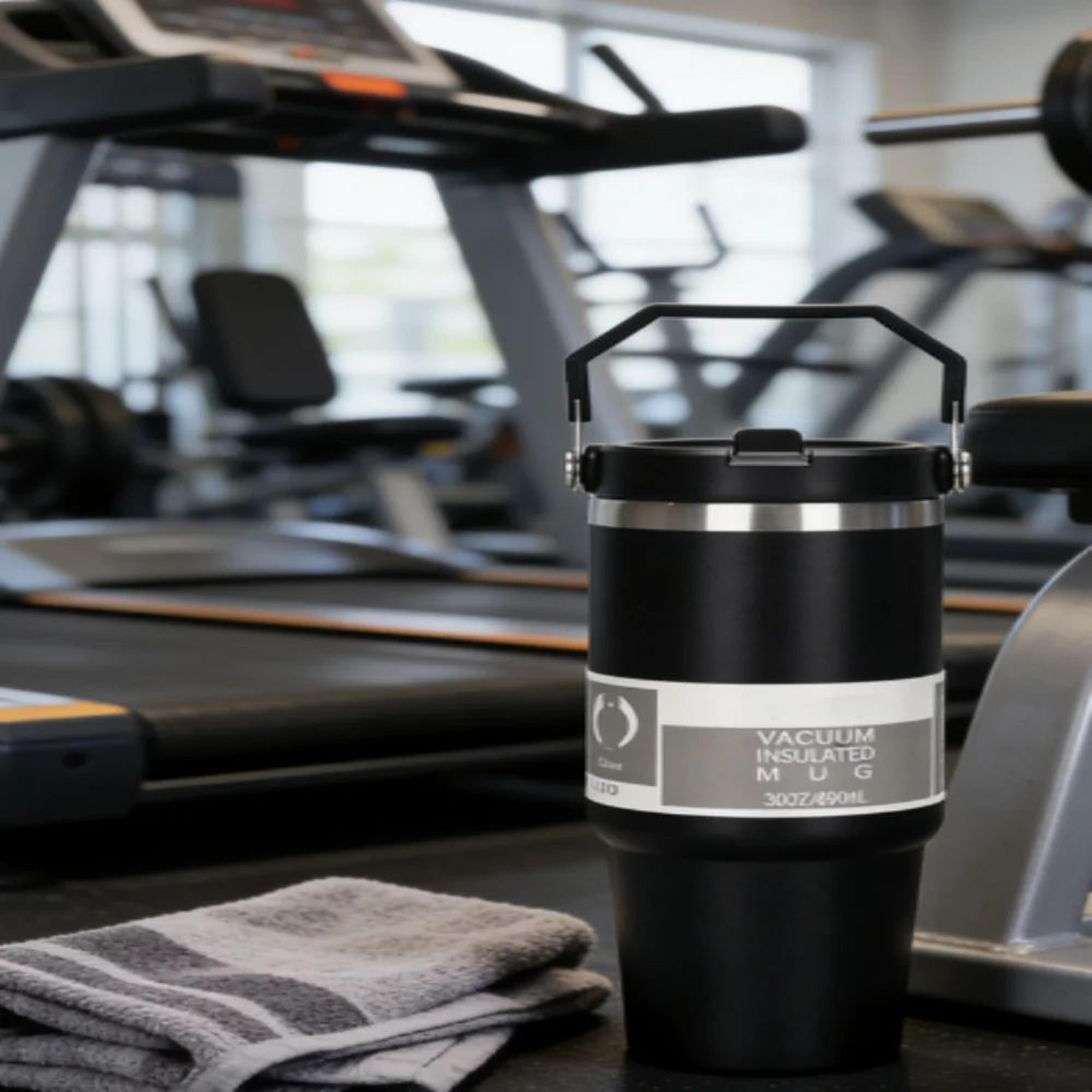 Stainless Steel Insulated Car Tumbler With Handle  Straw  Double Wall Vacuum Travel Water Bottle 3