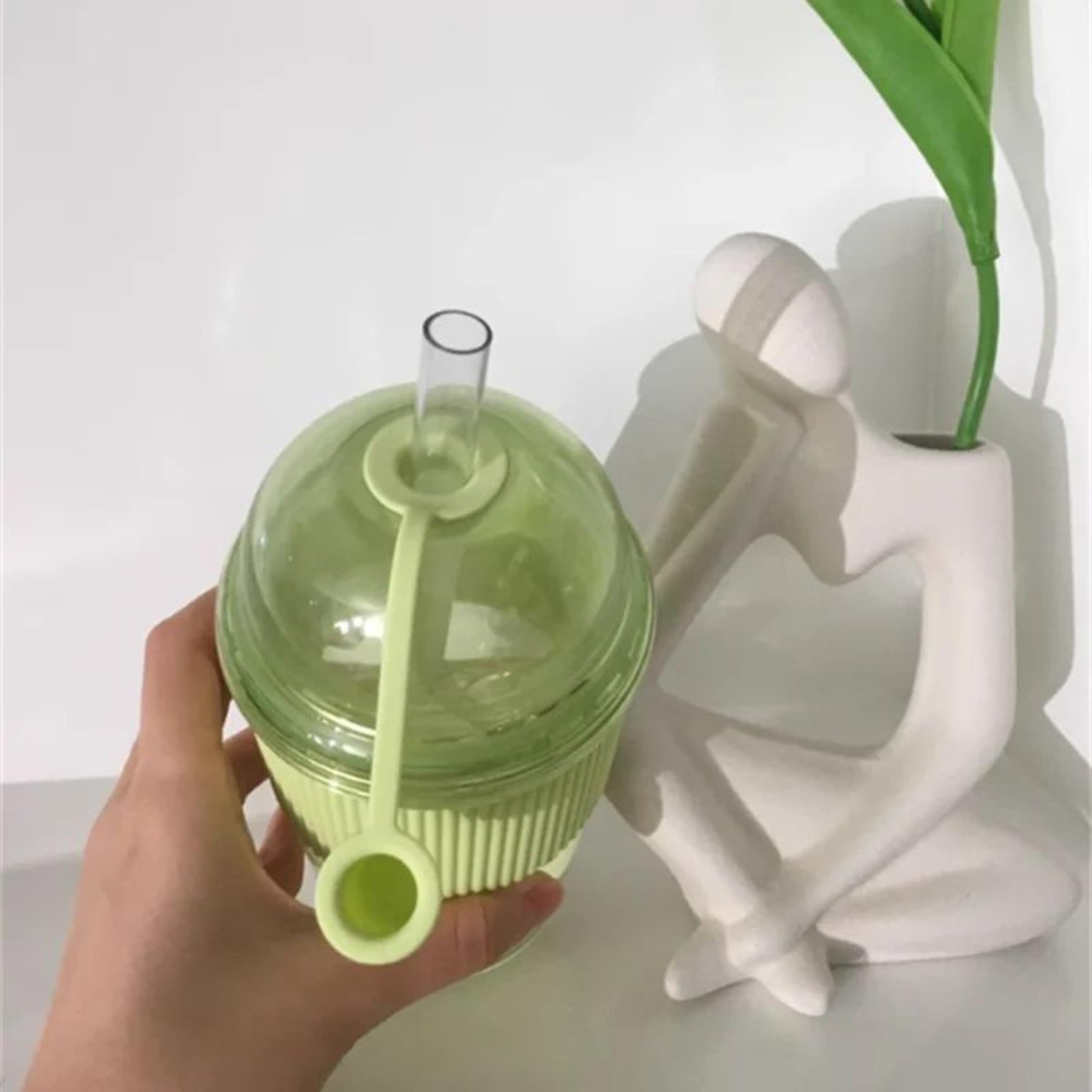 430ml Ins Style Straw Tumbler With Lid  Large Capacity Reusable Boba Tea  Coffee Cup 4