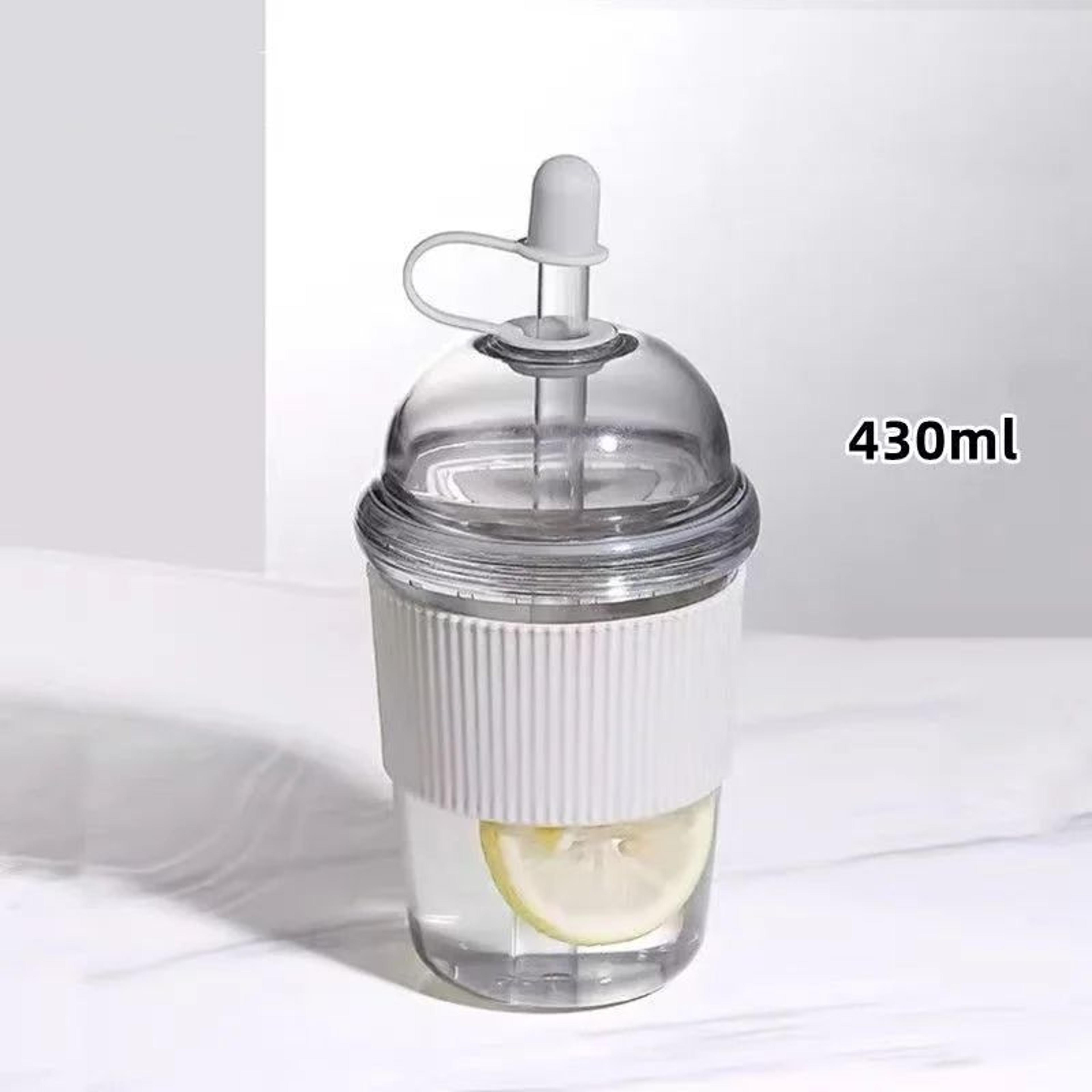 430ml Ins Style Straw Tumbler With Lid  Large Capacity Reusable Boba Tea  Coffee Cup 7