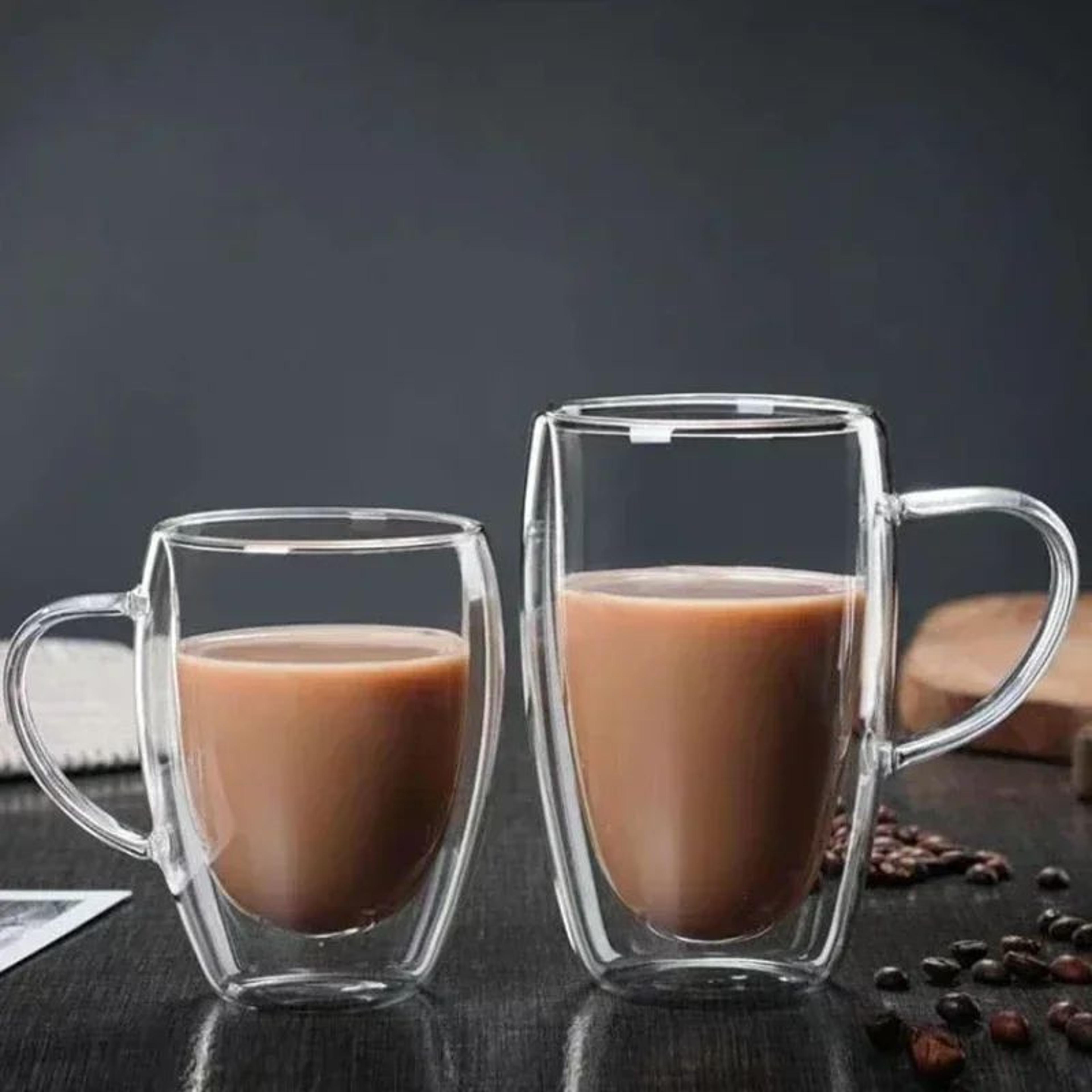 Double Wall Transparent Borosilicate Glass Coffee Cup  Insulated Espresso  Milk Mug 2