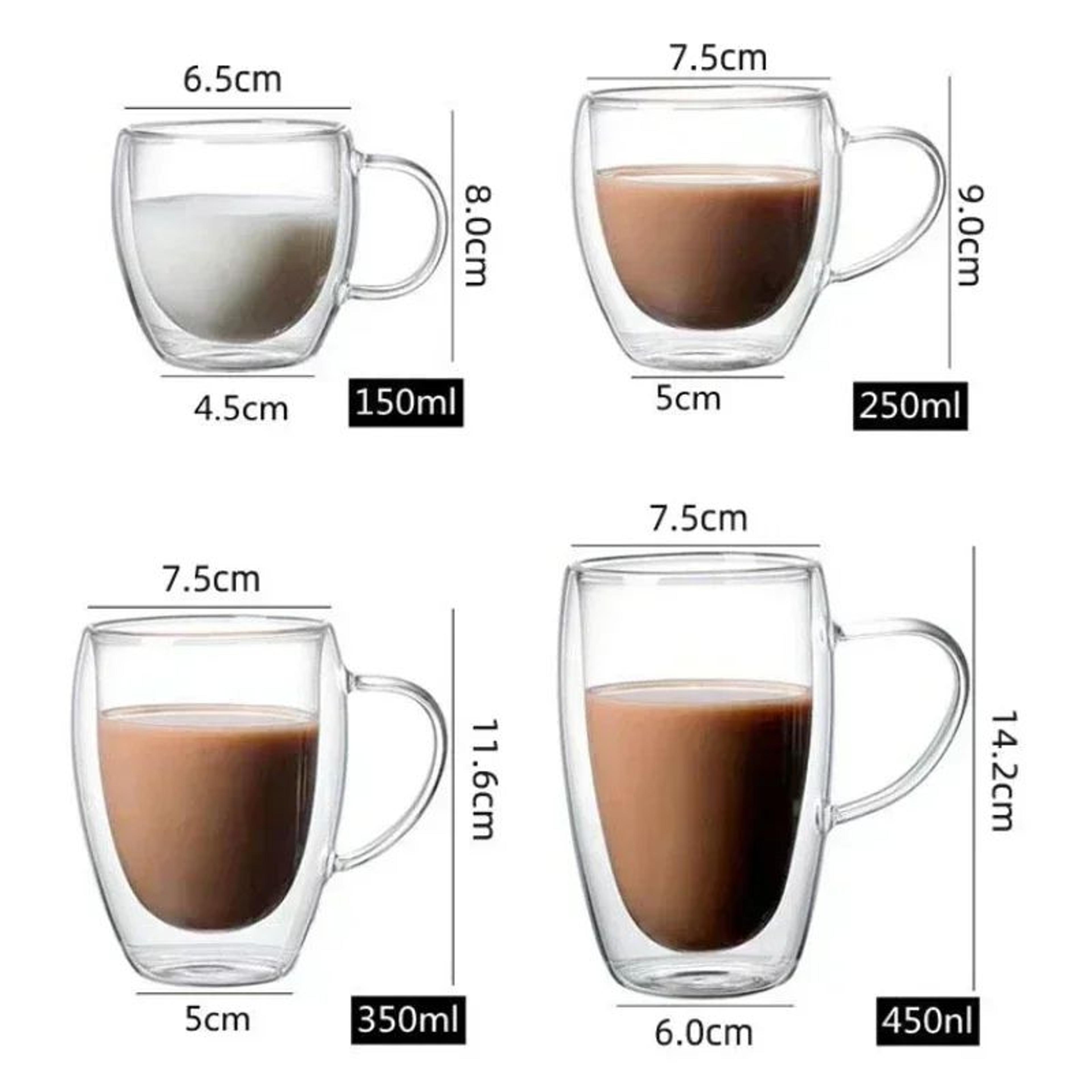 Double Wall Transparent Borosilicate Glass Coffee Cup  Insulated Espresso  Milk Mug 4