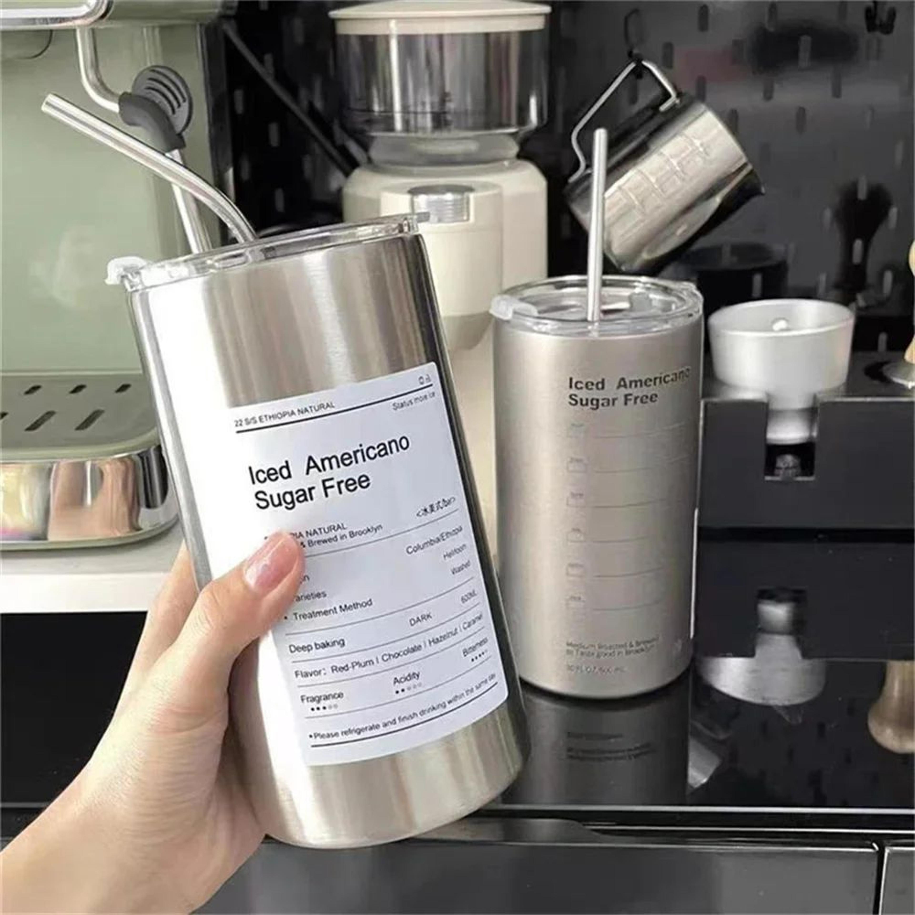 304 Stainless Steel Insulated Thermos Cup With Straw  Leakproof Vacuum Travel Coffee  Water Bottle 2