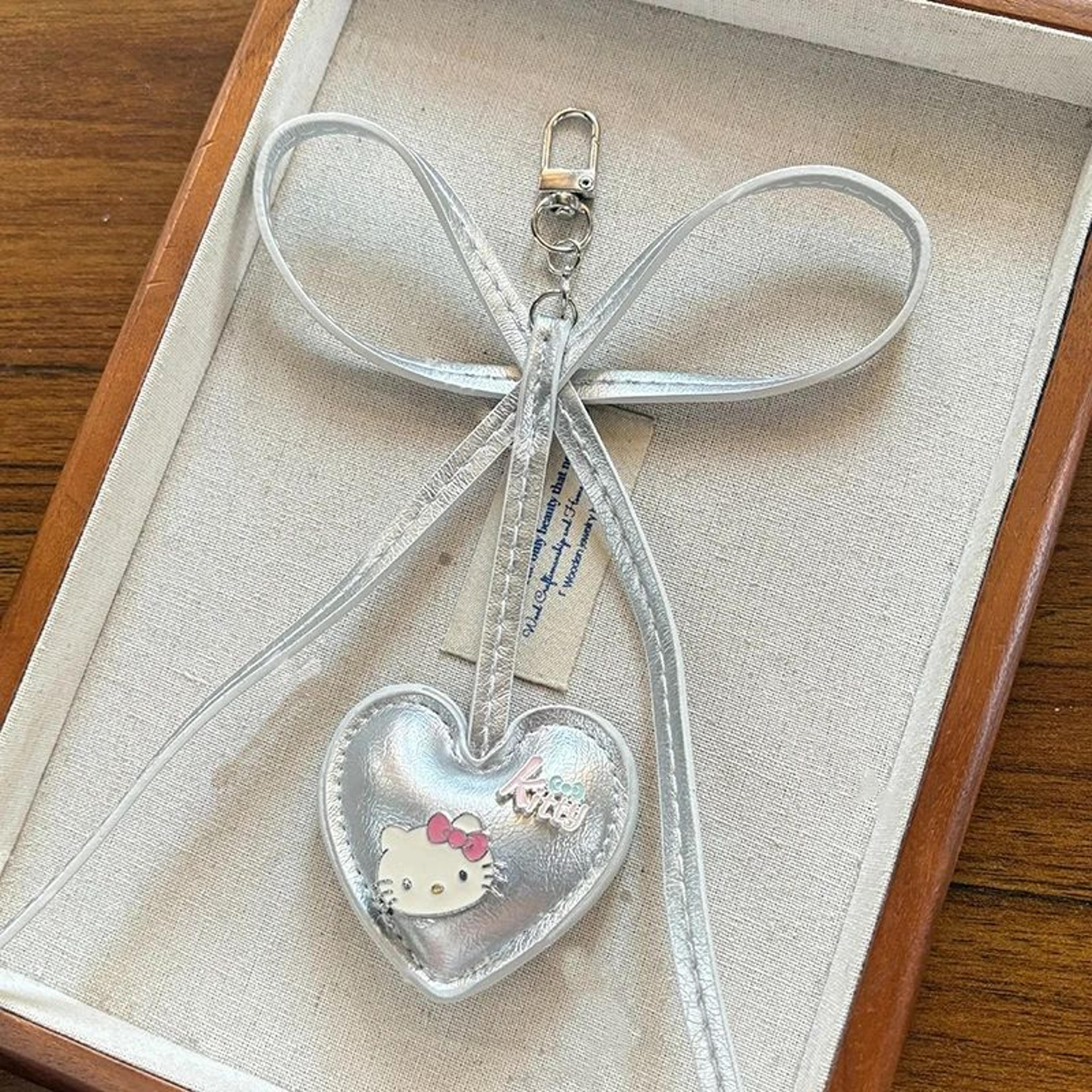 Cute Cartoon Kitten Plush Keychain  Heart Shaped PP Cotton Backpack  Car Hanging Pendant Gift 5