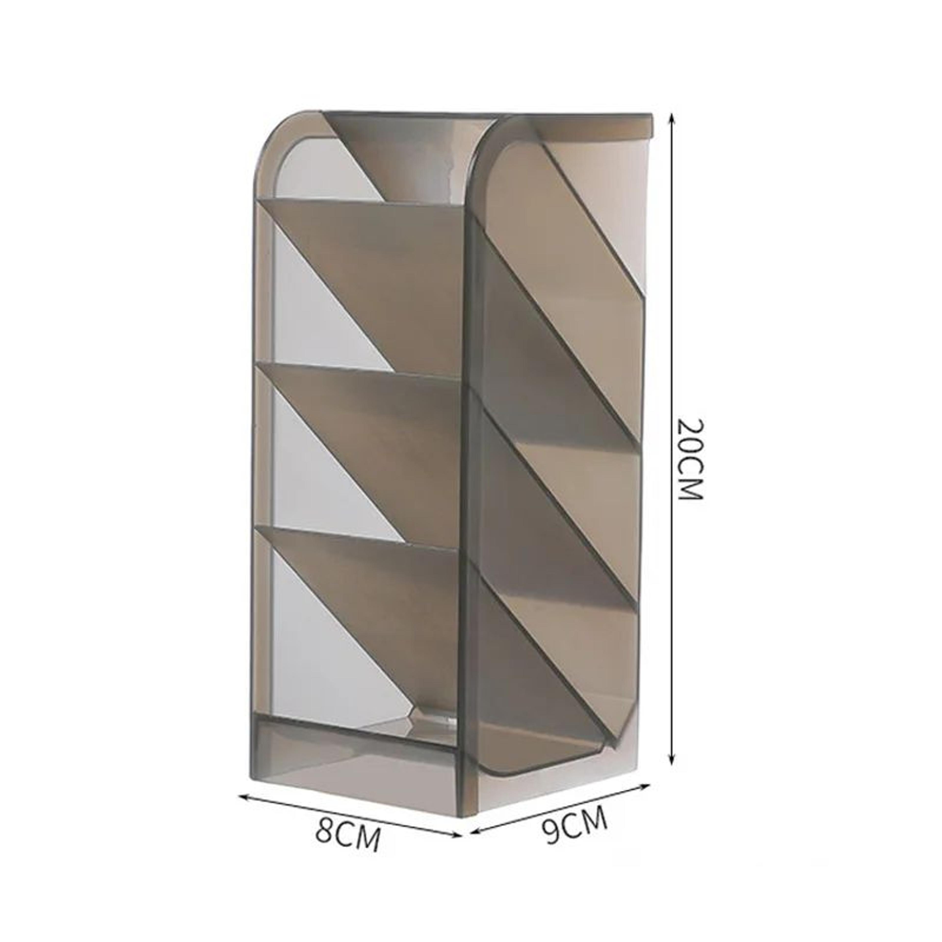 Matte Transparent Large Capacity Pen Holder  Oblique Desktop Stationery  Makeup Brush Storage Organ 9