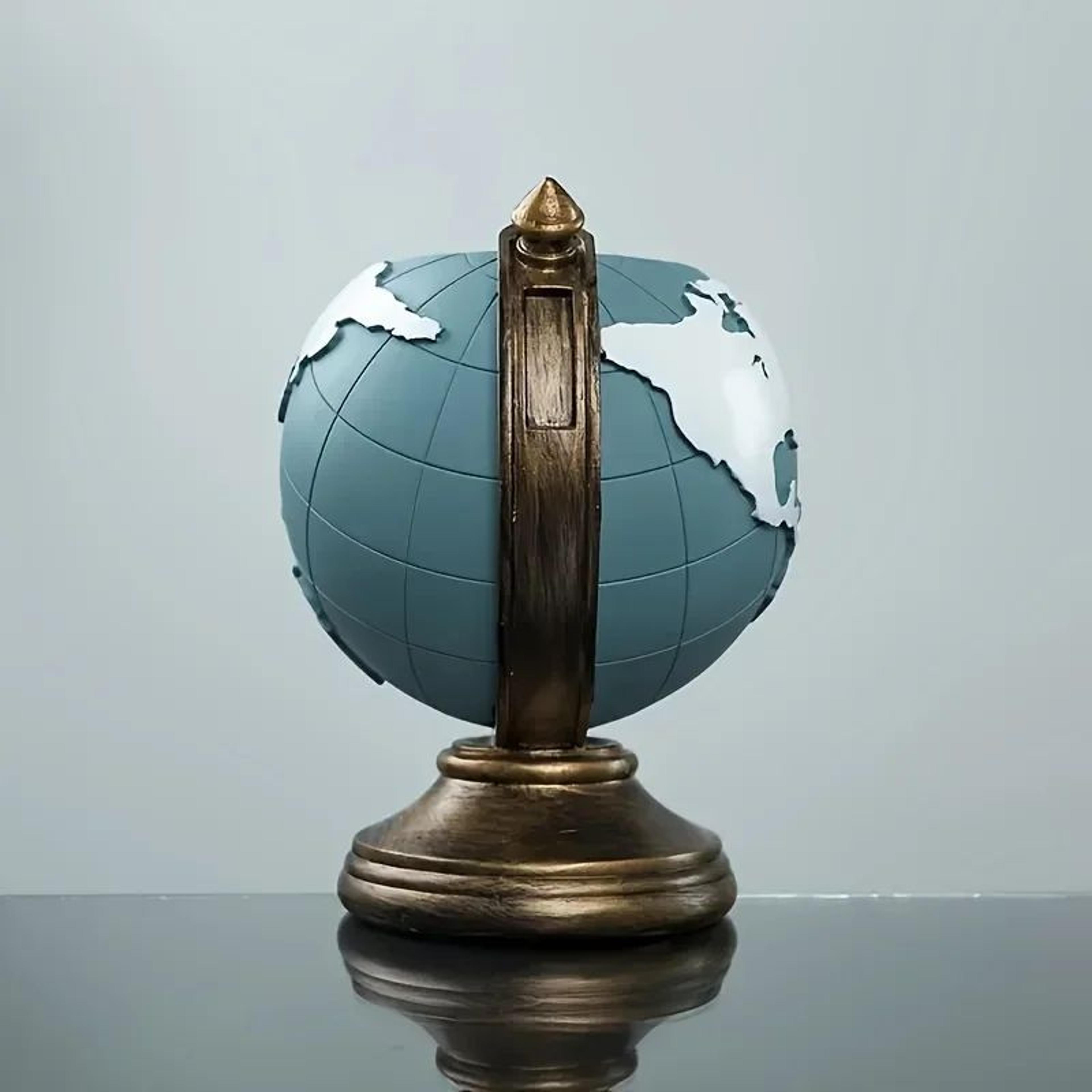 Creative Resin Globe Pen Holder  Unique Geographic Desk Organizer For Office  Home Decor 2