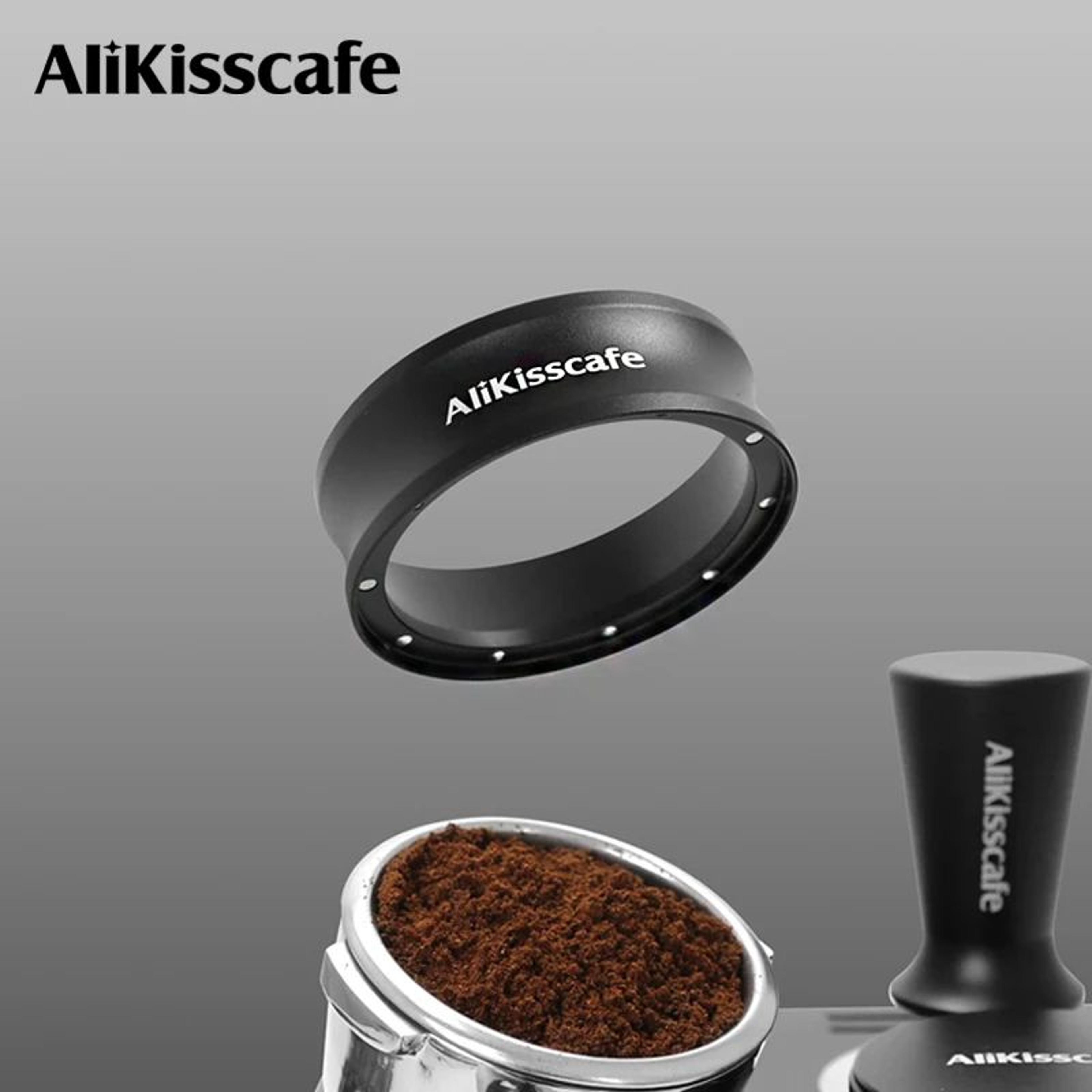 AliKisscafe Magnetic Coffee Dosing Ring  Stainless Steel 515458mm Espresso Funnel For Delonghi  Bre 0