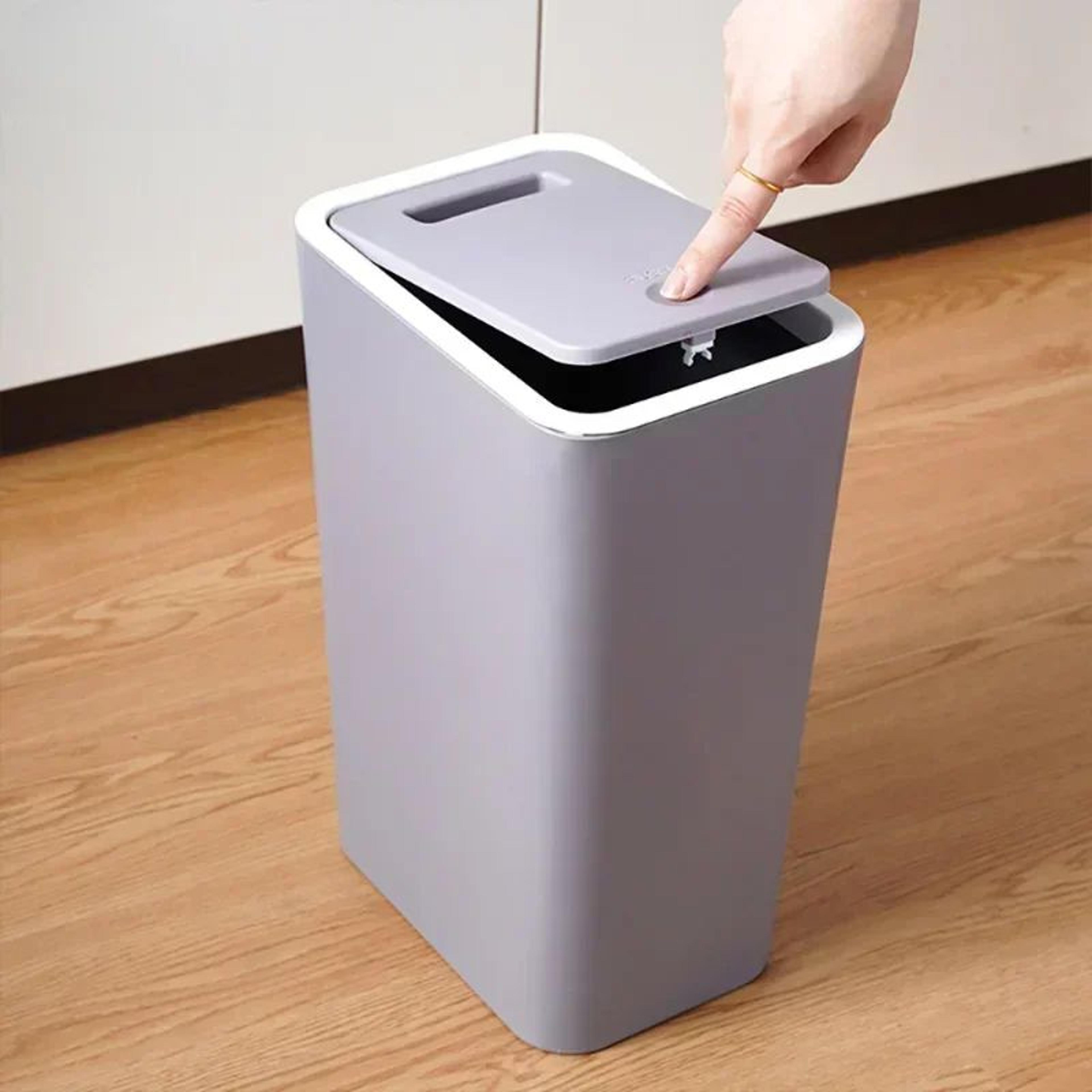 PressTop Bathroom Trash Can  Small PopUp Lid Plastic Wastebasket For Toilet  Bedroom 2
