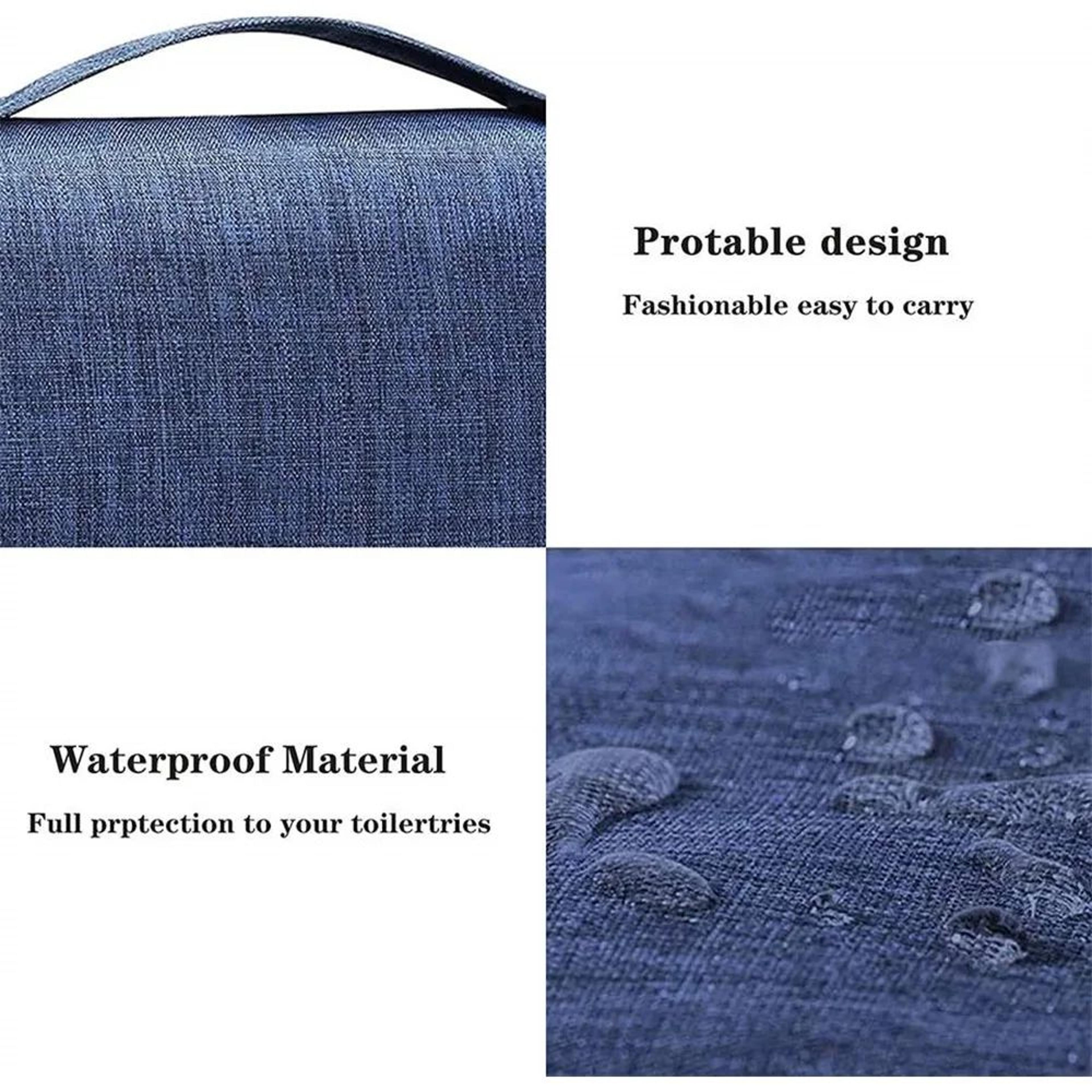 Portable Waterproof Toiletry Bag With Hanging Hook  Large Capacity Travel Makeup  Bathroom Organize
