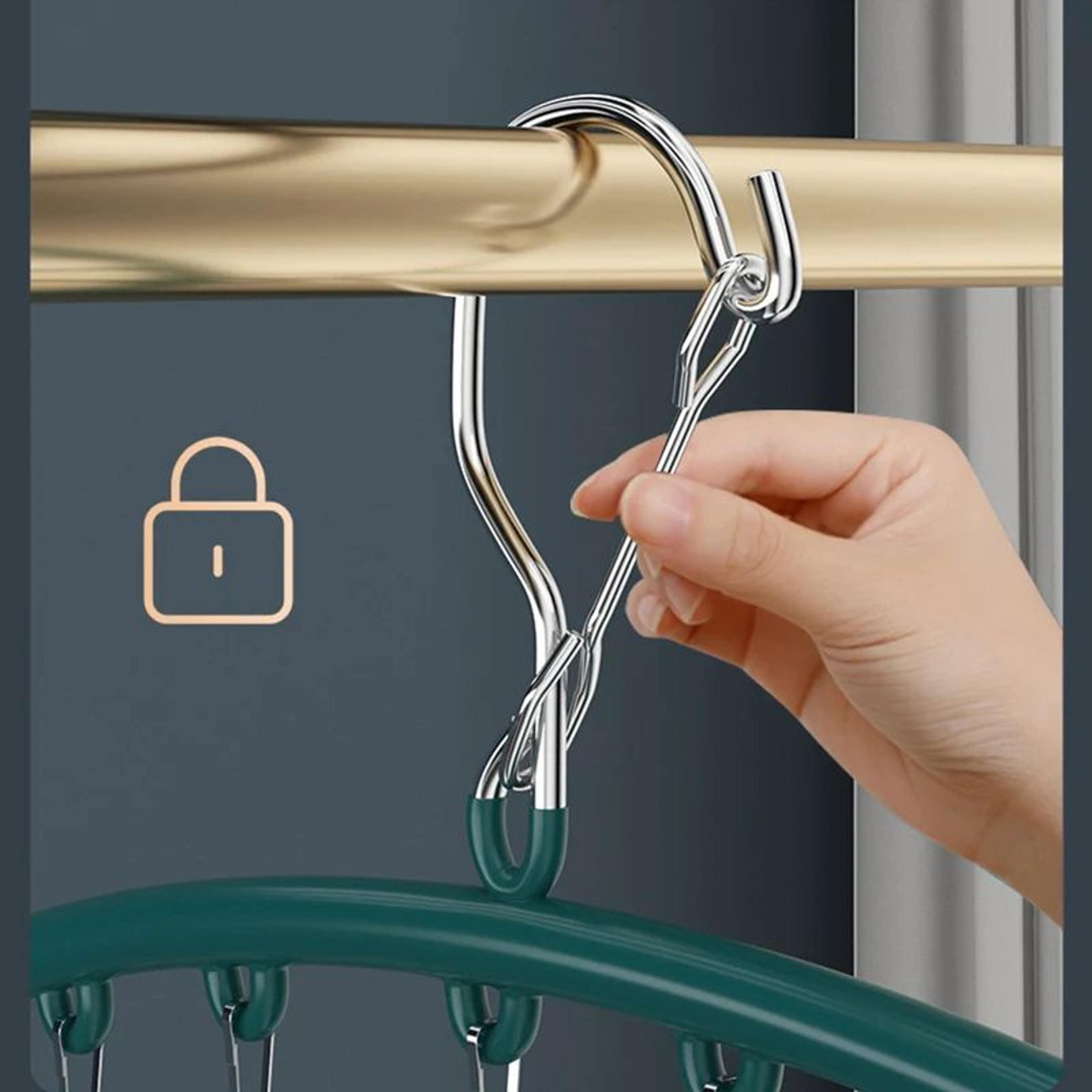 10Clip Stainless Steel Windproof Sock Drying Rack  NonSlip Laundry Hanger For Socks Underwear  Towe 3