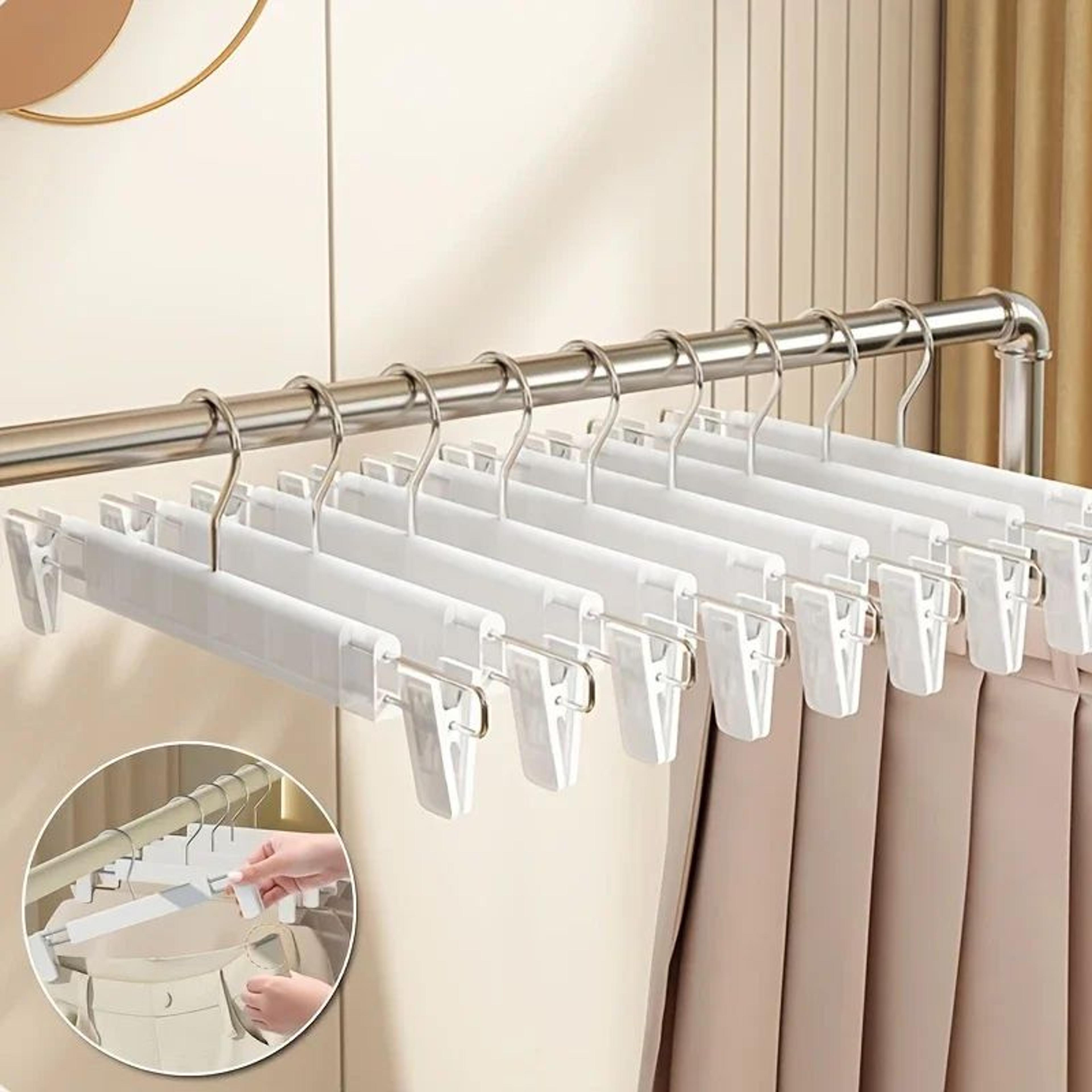 Adjustable Clip Pants  Skirt Hangers  SpaceSaving Trouser  Garment Organizer 2