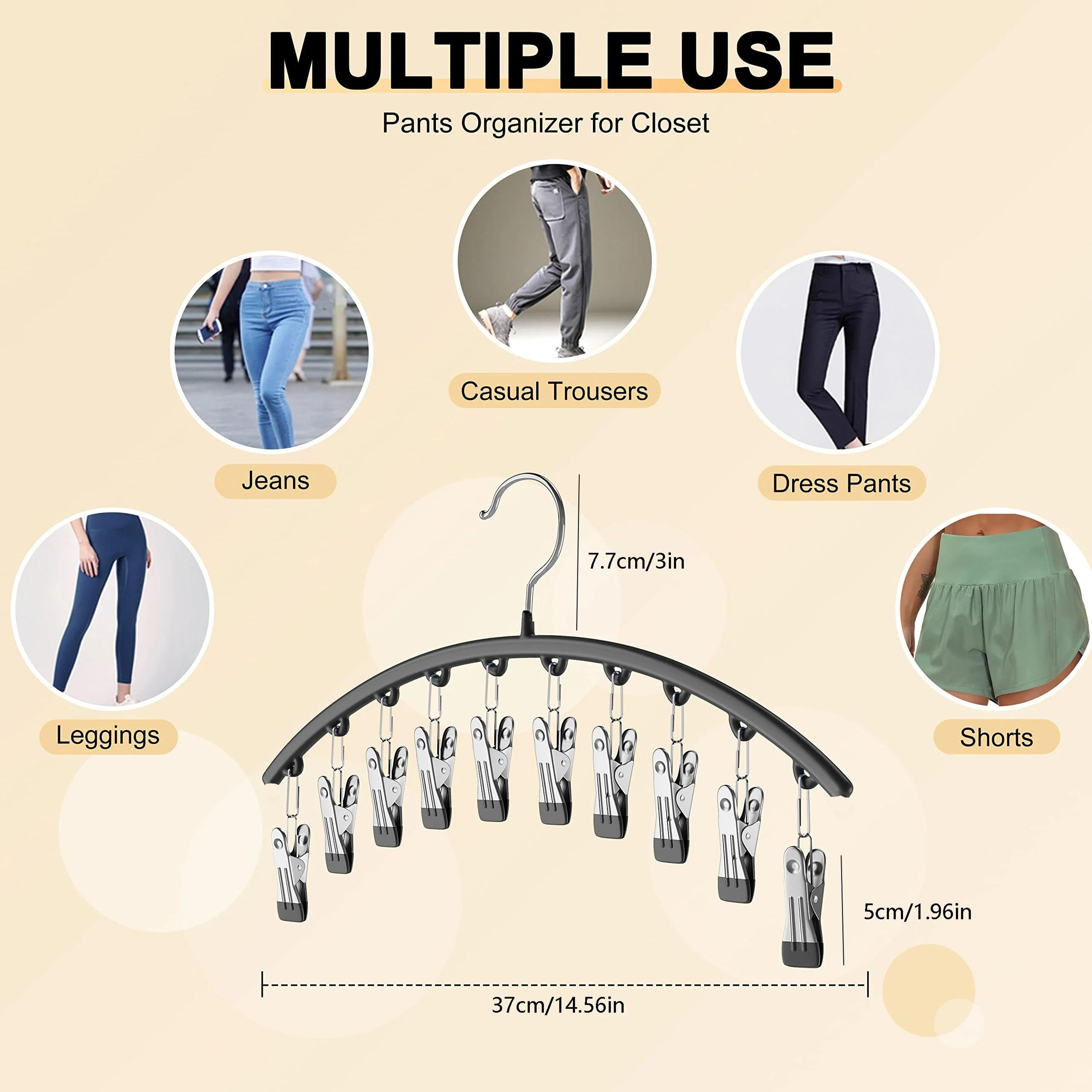 Curved Metal Yoga Pants Hanger With 10 Clips  SpaceSaving Leggings Organizer 6