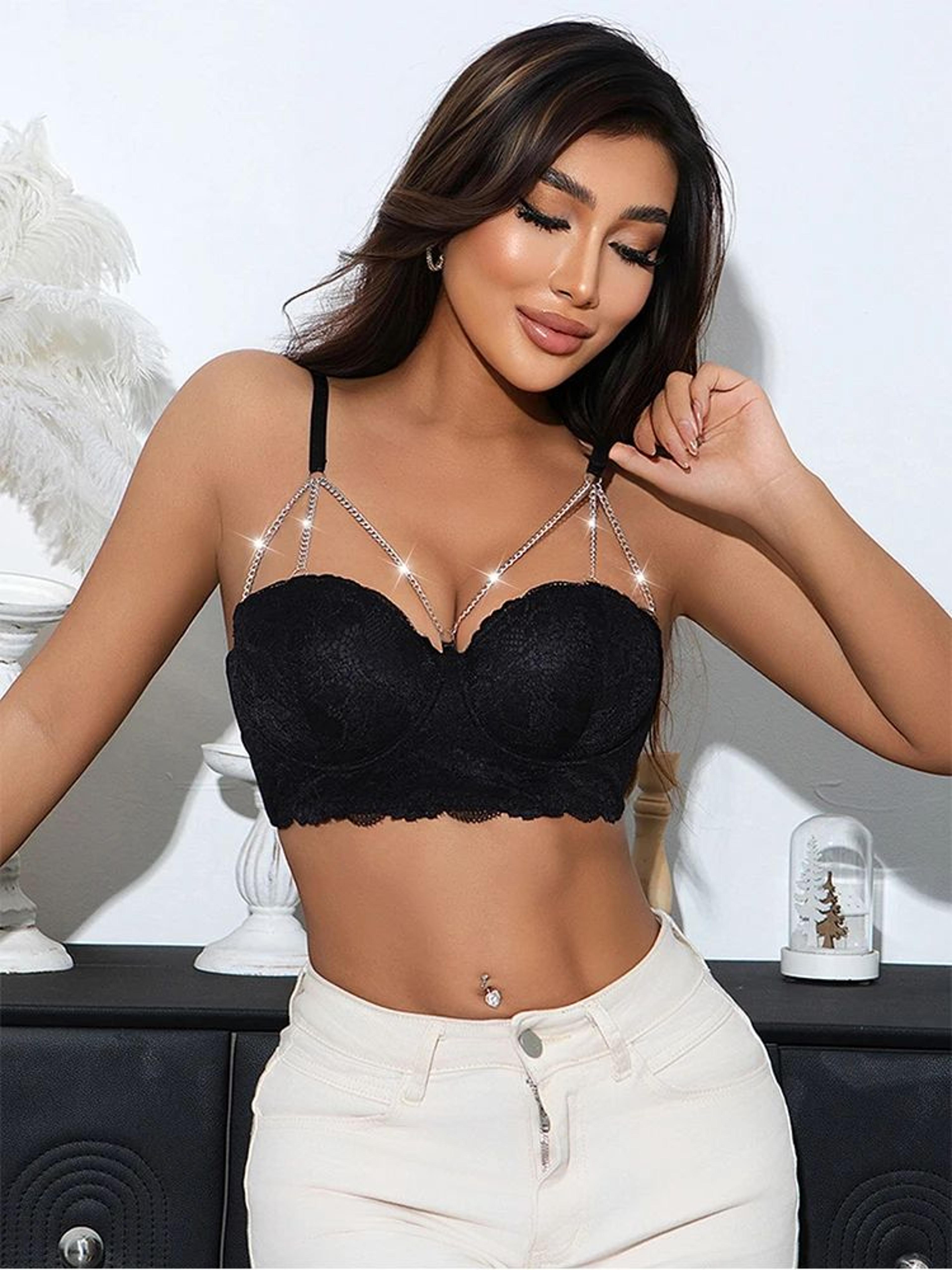 DiamondCharm Lace 34 Cup Underwire PushUp Bra  Sexy AntiSagging Bralette For Women 2