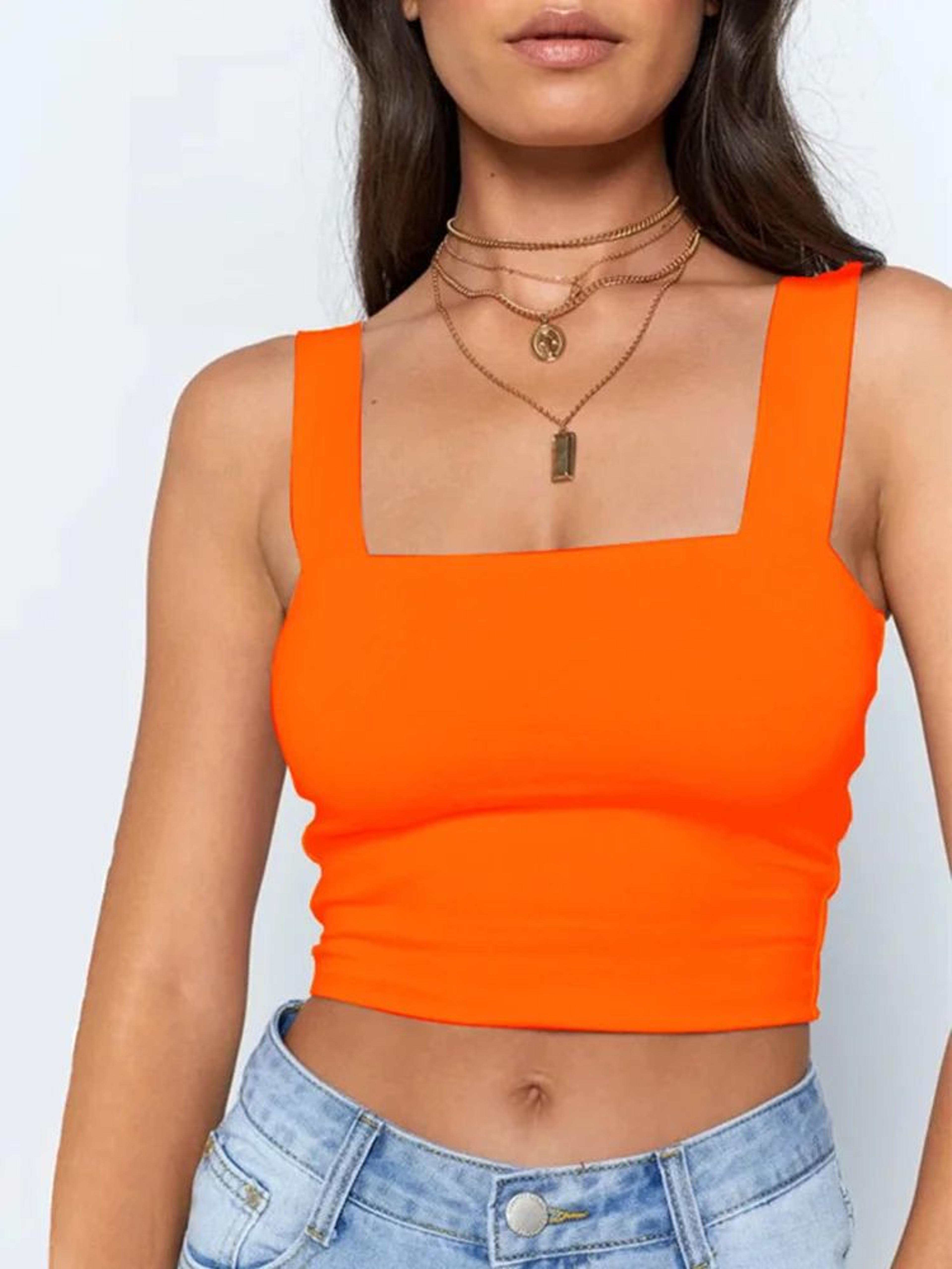 Dozw Square Neck Backless Crop Tank Top  High Stretch Sleeveless Summer Basic 3